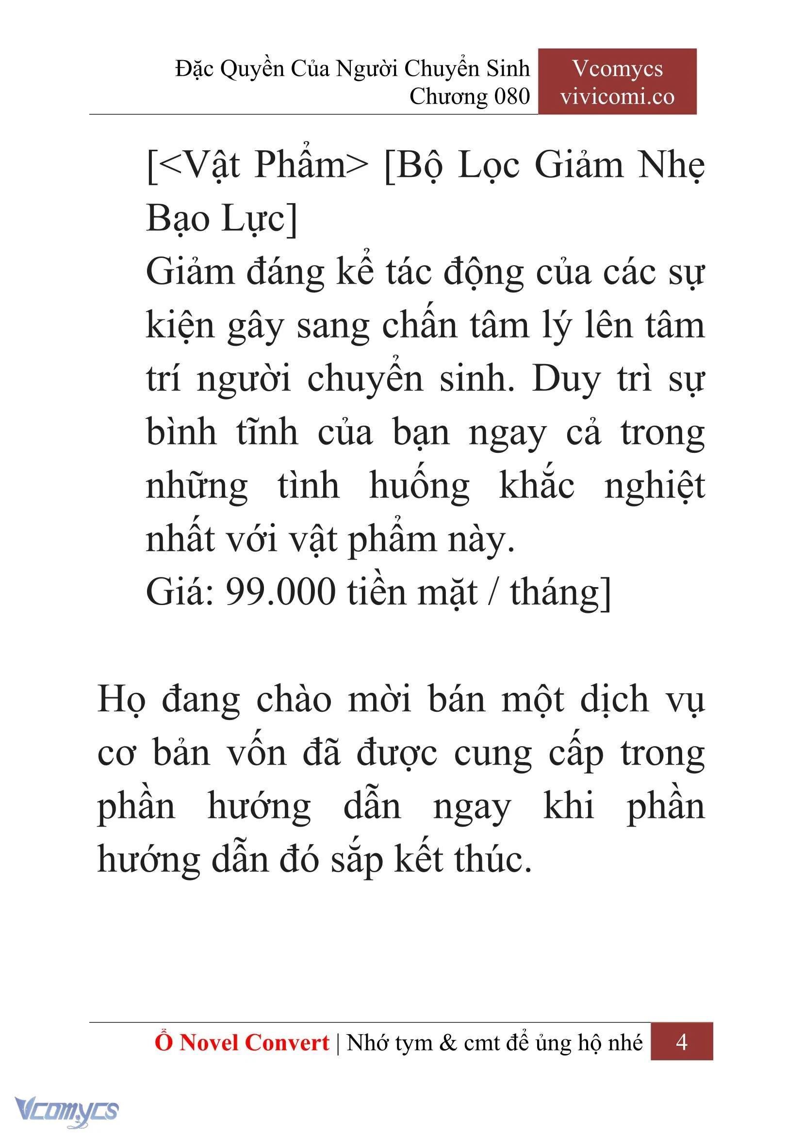 [Novel] Đặc Quyền Của Người Chuyển Sinh Chapter  80 - 6
