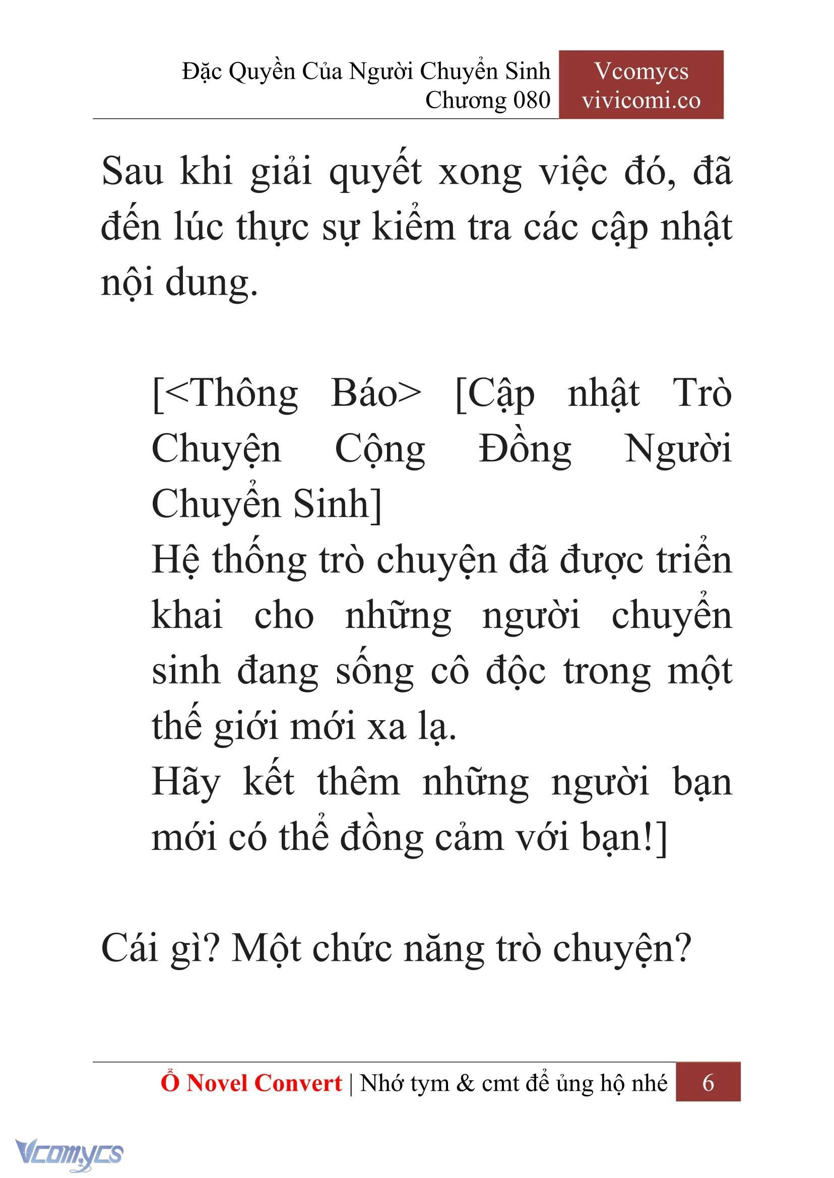 [Novel] Đặc Quyền Của Người Chuyển Sinh Chapter  80 - 8
