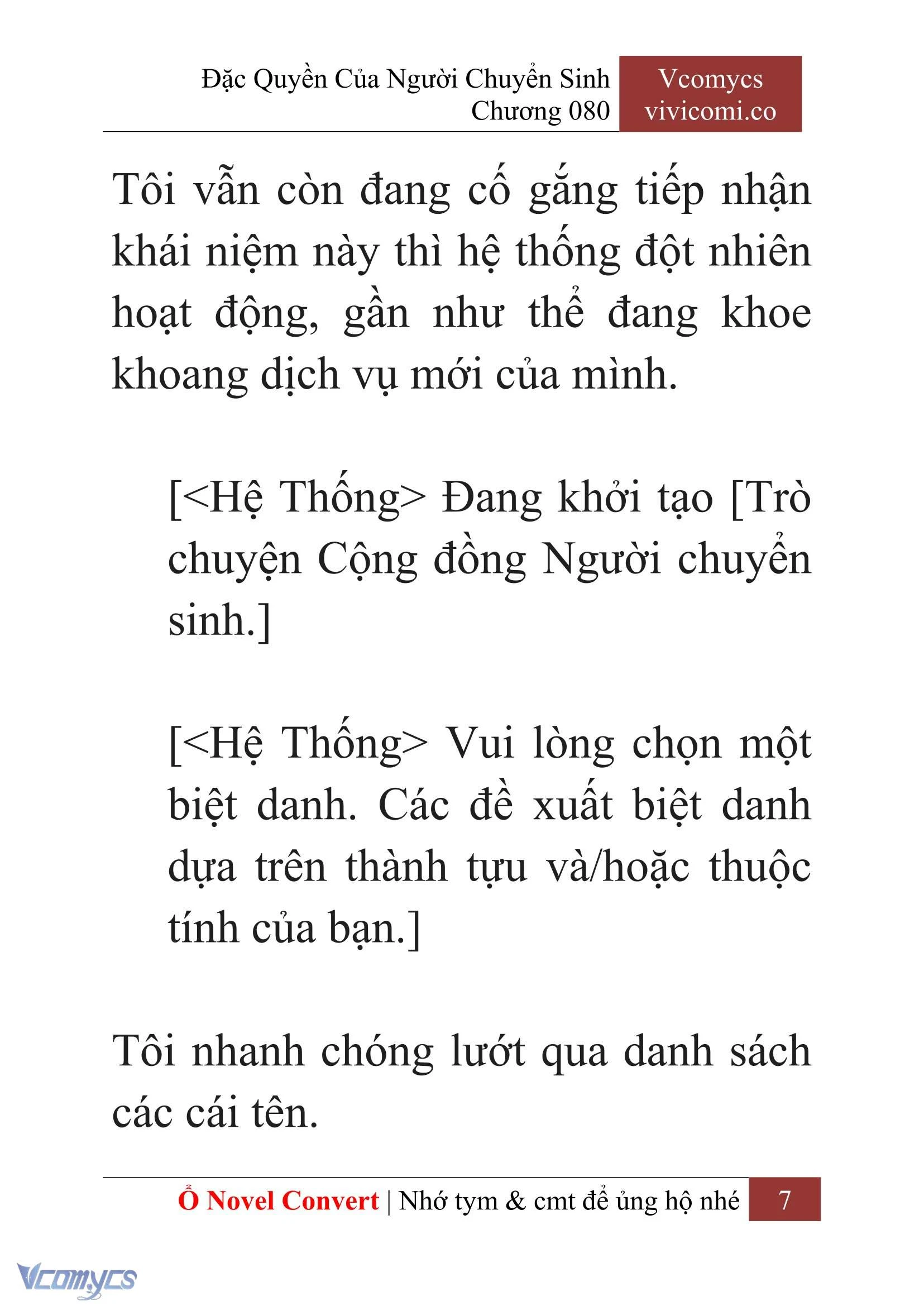 [Novel] Đặc Quyền Của Người Chuyển Sinh Chapter  80 - 9