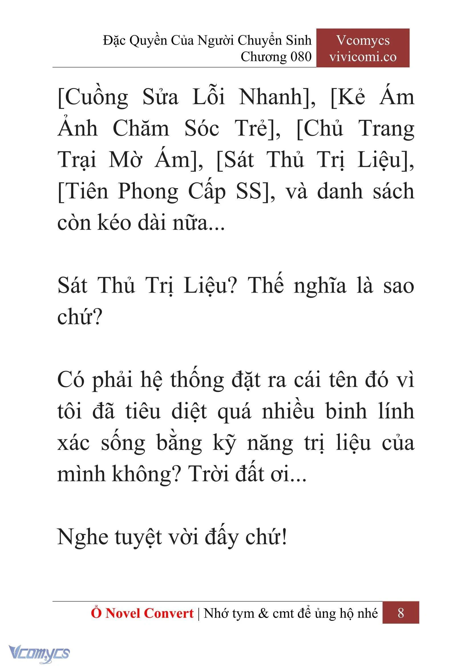 [Novel] Đặc Quyền Của Người Chuyển Sinh Chapter  80 - 10