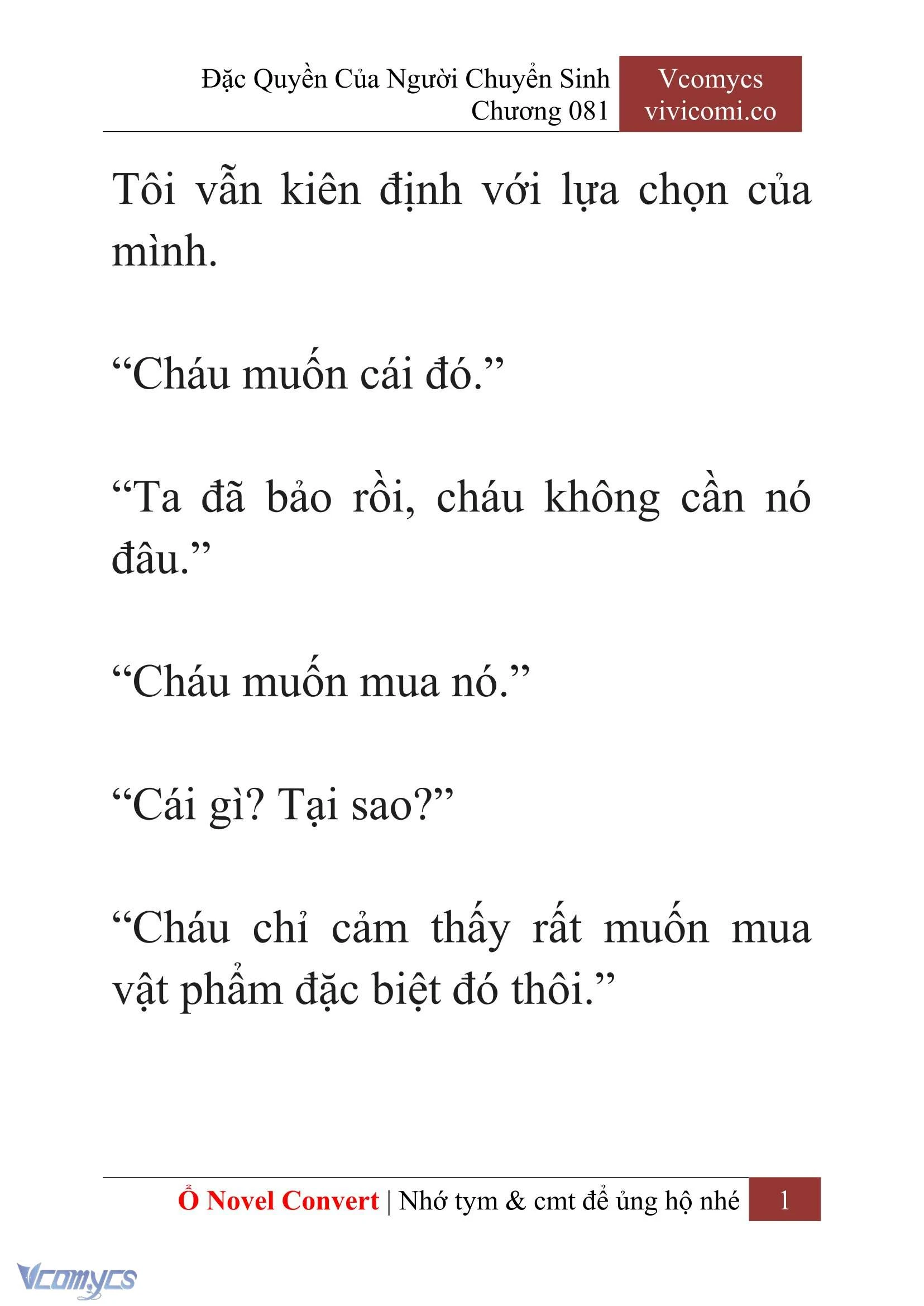 [Novel] Đặc Quyền Của Người Chuyển Sinh Chapter  81 - 3