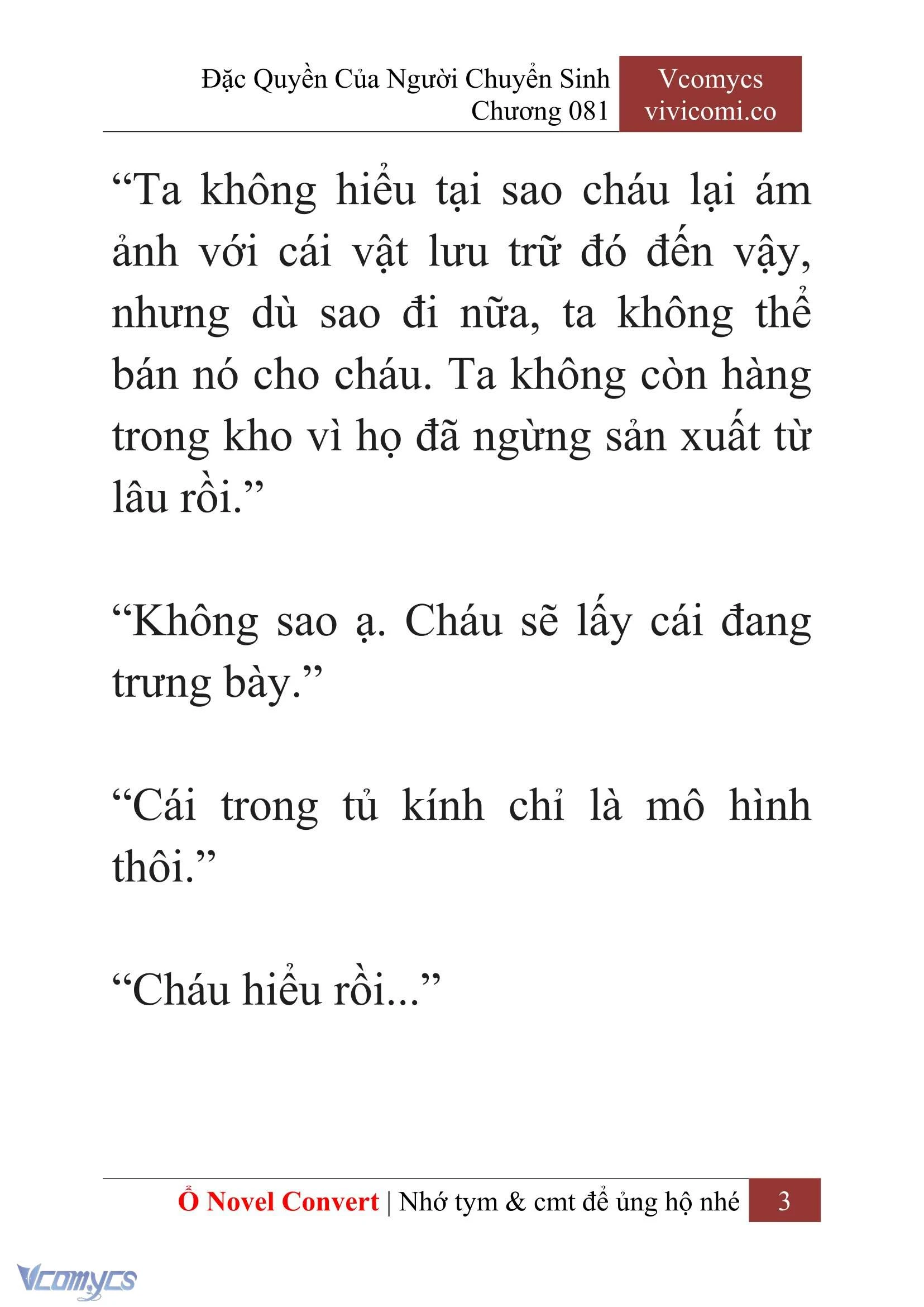 [Novel] Đặc Quyền Của Người Chuyển Sinh Chapter  81 - 5