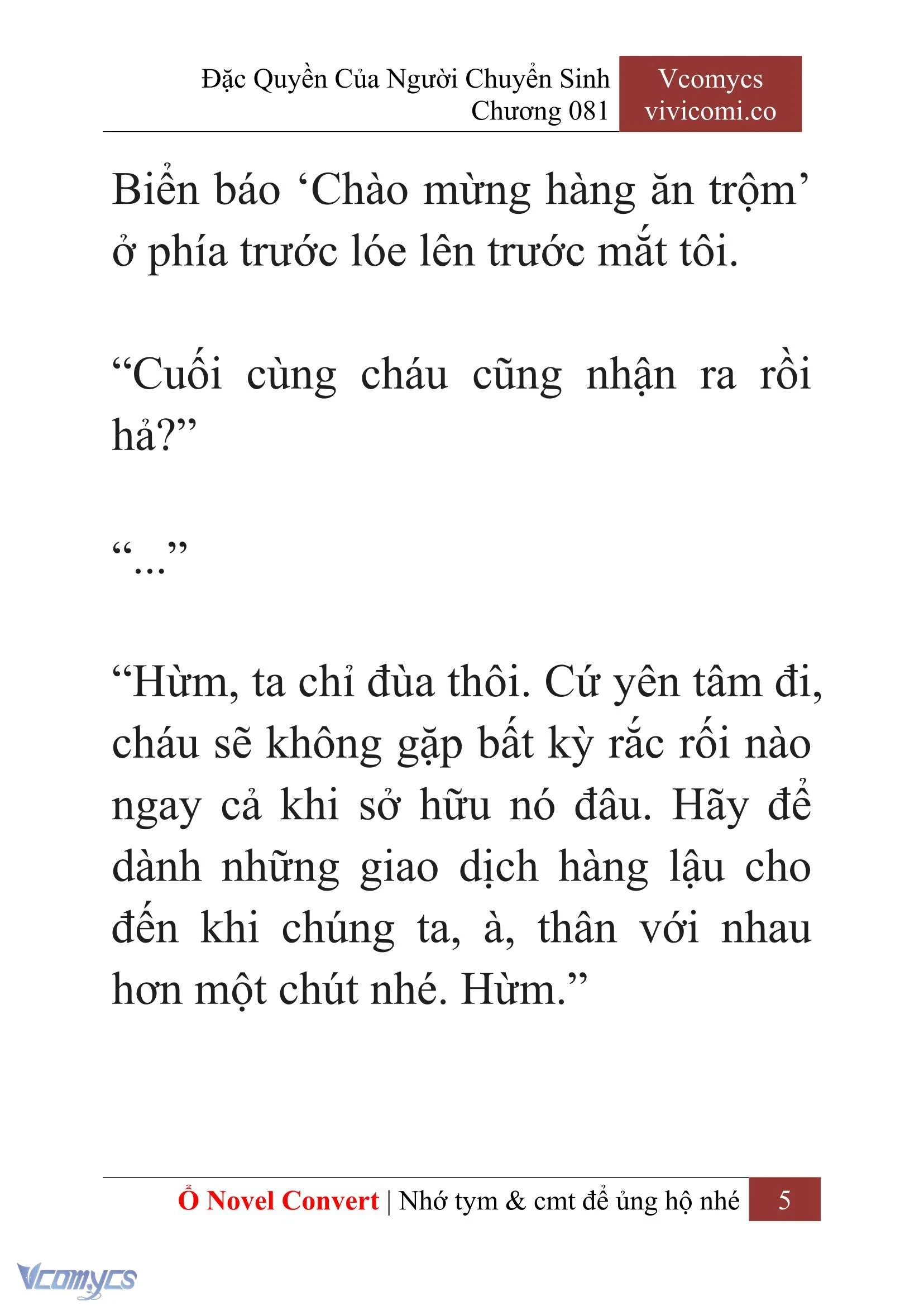 [Novel] Đặc Quyền Của Người Chuyển Sinh Chapter  81 - 7