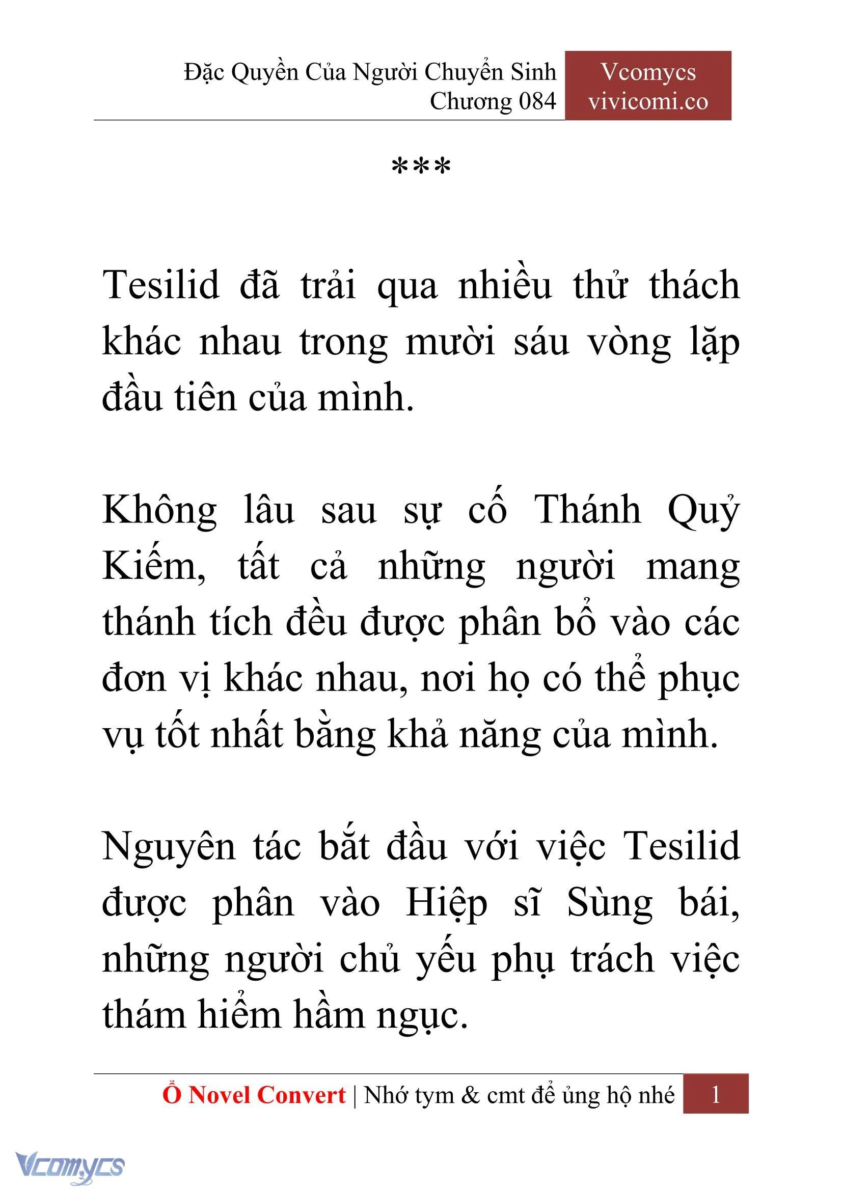 [Novel] Đặc Quyền Của Người Chuyển Sinh Chapter  84 - 3