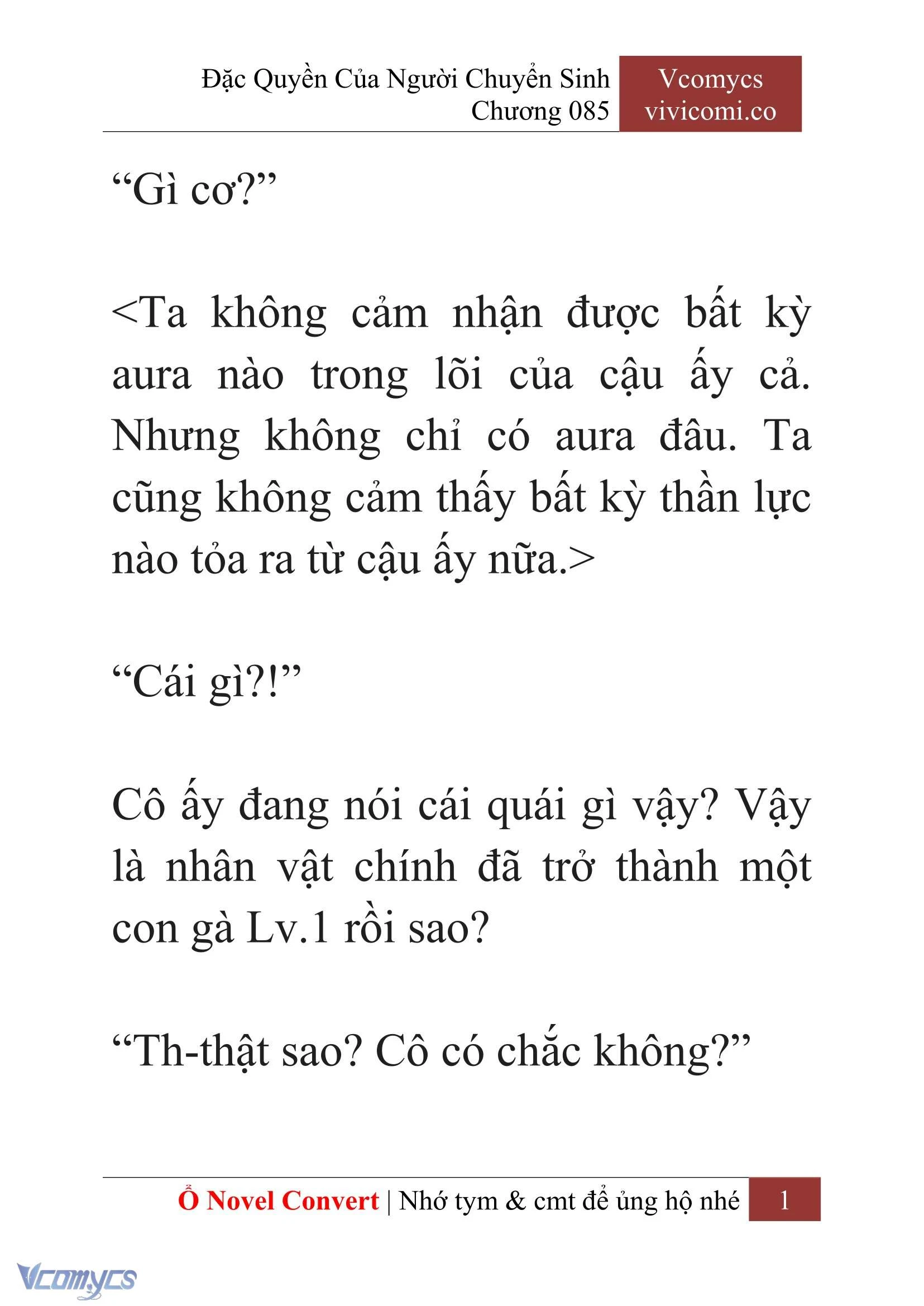[Novel] Đặc Quyền Của Người Chuyển Sinh Chapter  85 - 3