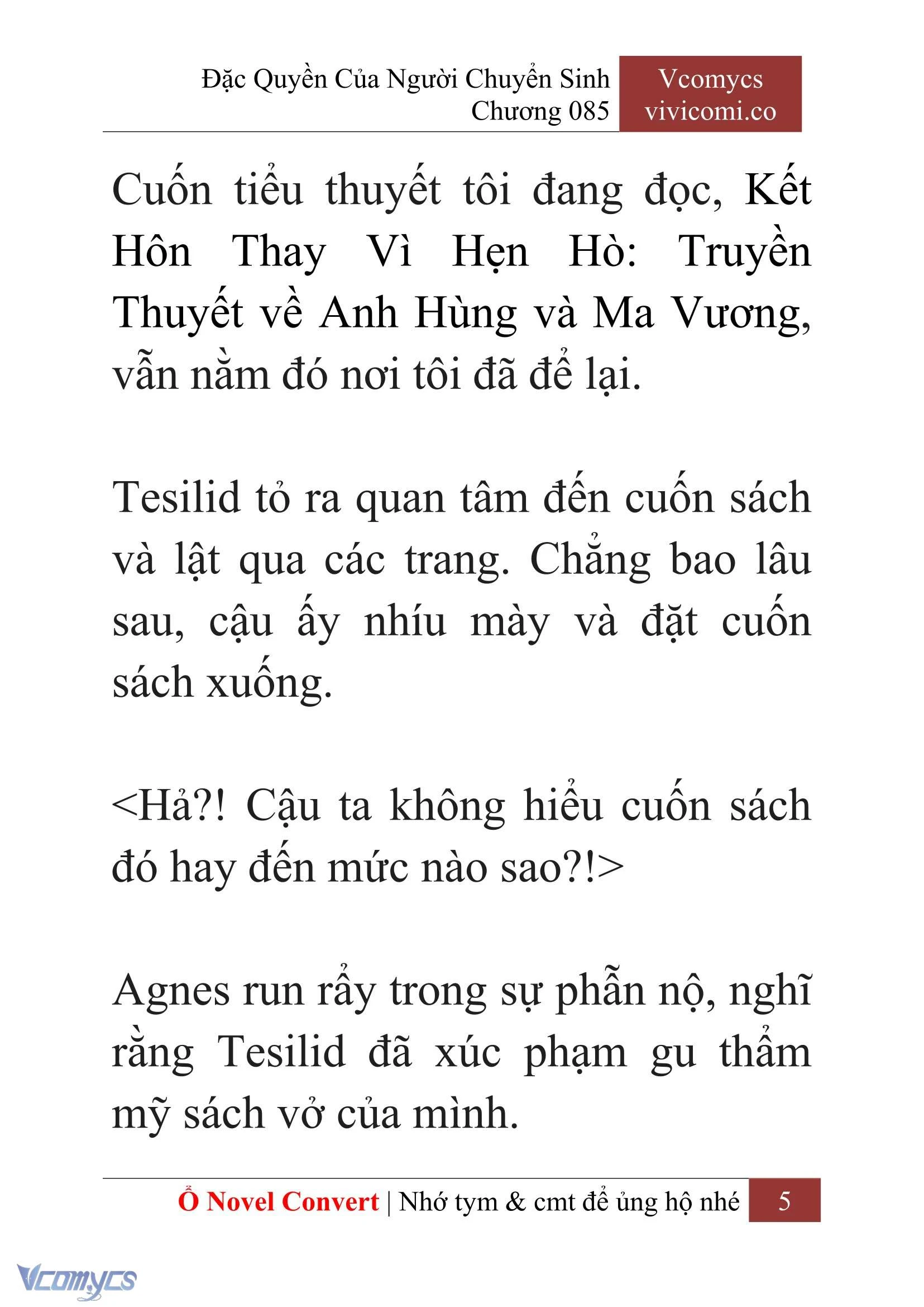 [Novel] Đặc Quyền Của Người Chuyển Sinh Chapter  85 - 7