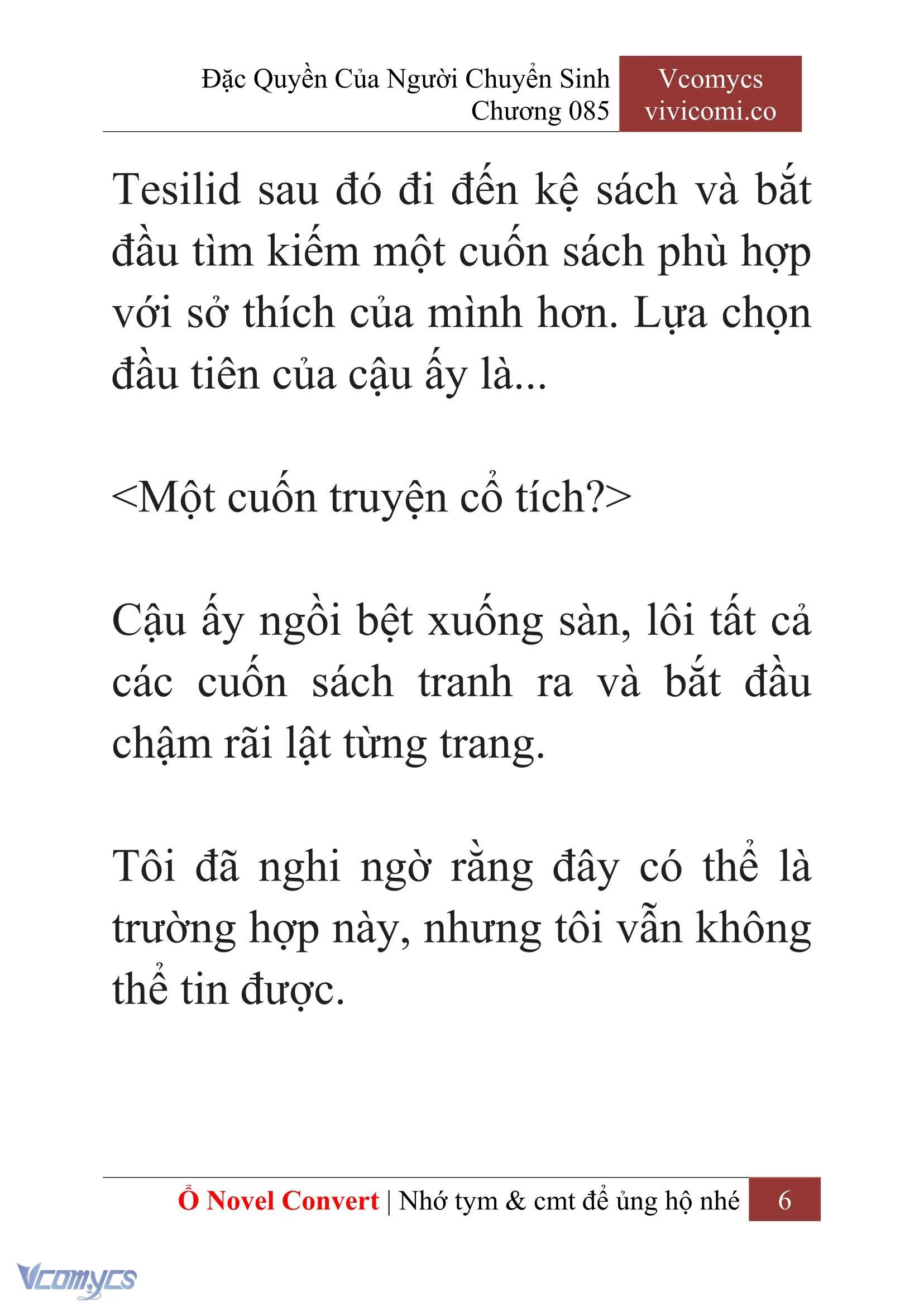 [Novel] Đặc Quyền Của Người Chuyển Sinh Chapter  85 - 8