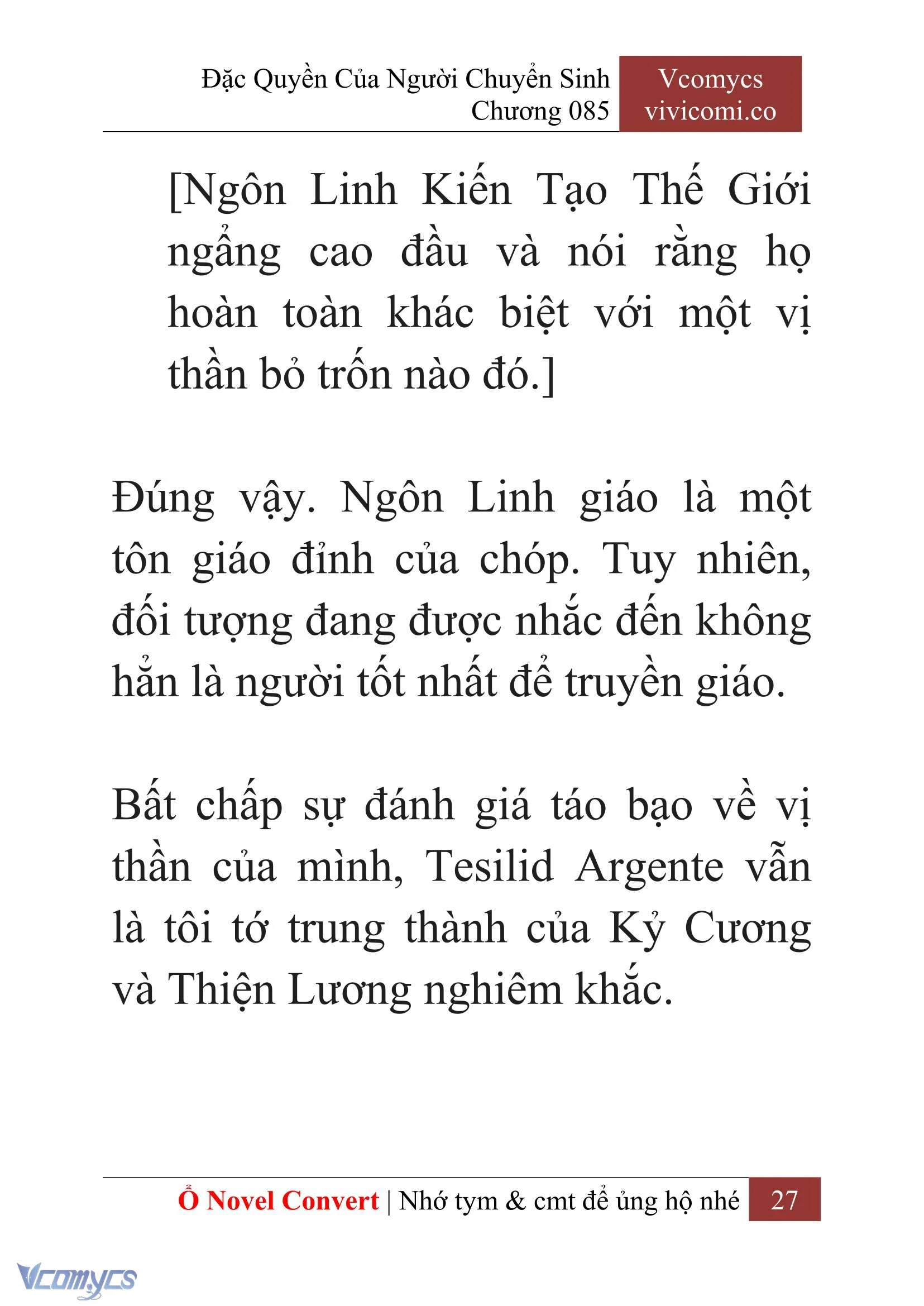 [Novel] Đặc Quyền Của Người Chuyển Sinh Chapter  85 - 29