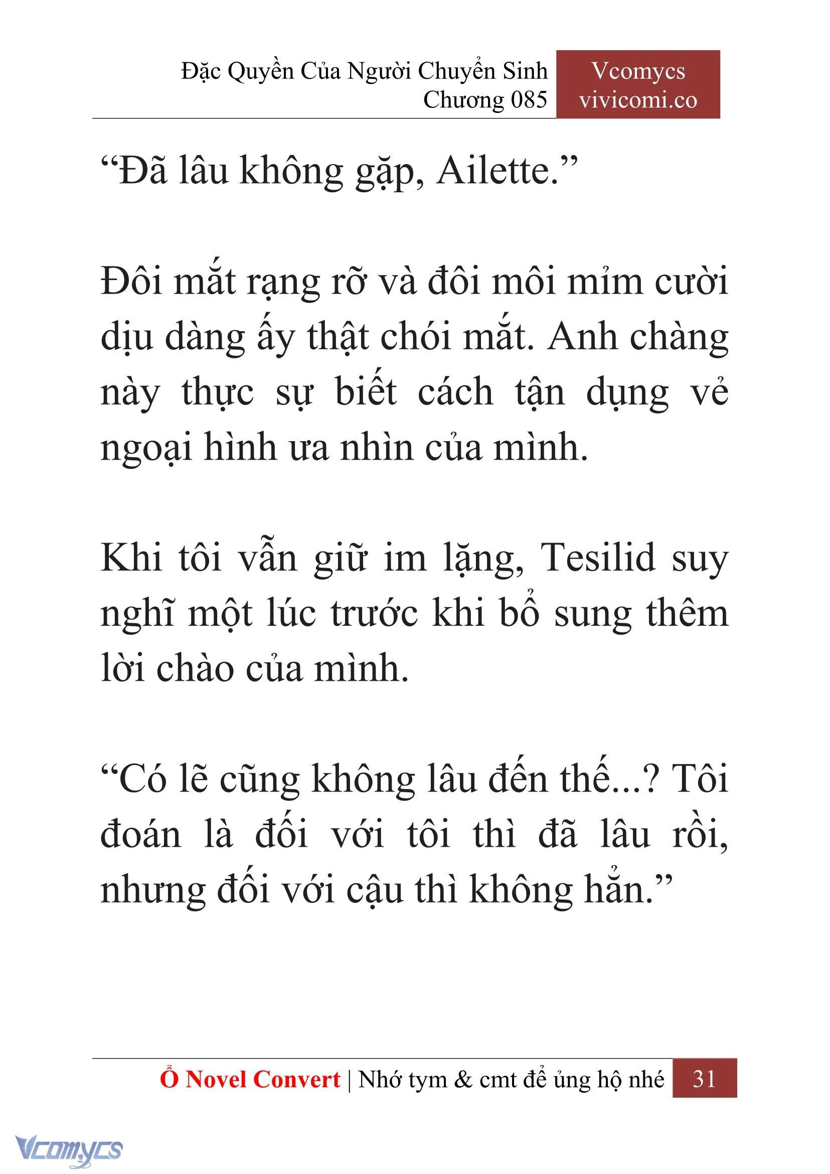 [Novel] Đặc Quyền Của Người Chuyển Sinh Chapter  85 - 33