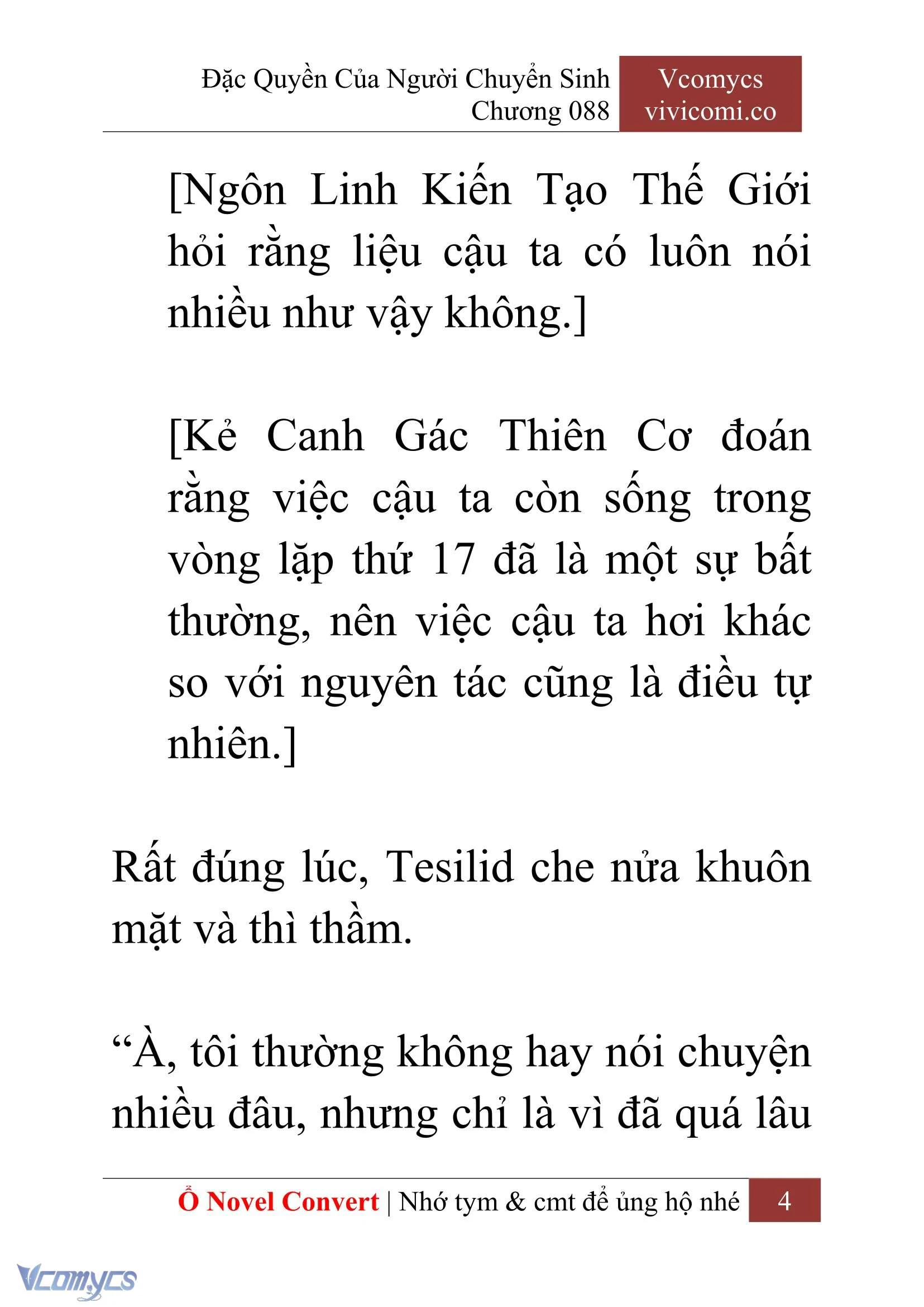 [Novel] Đặc Quyền Của Người Chuyển Sinh Chapter  88 - 6