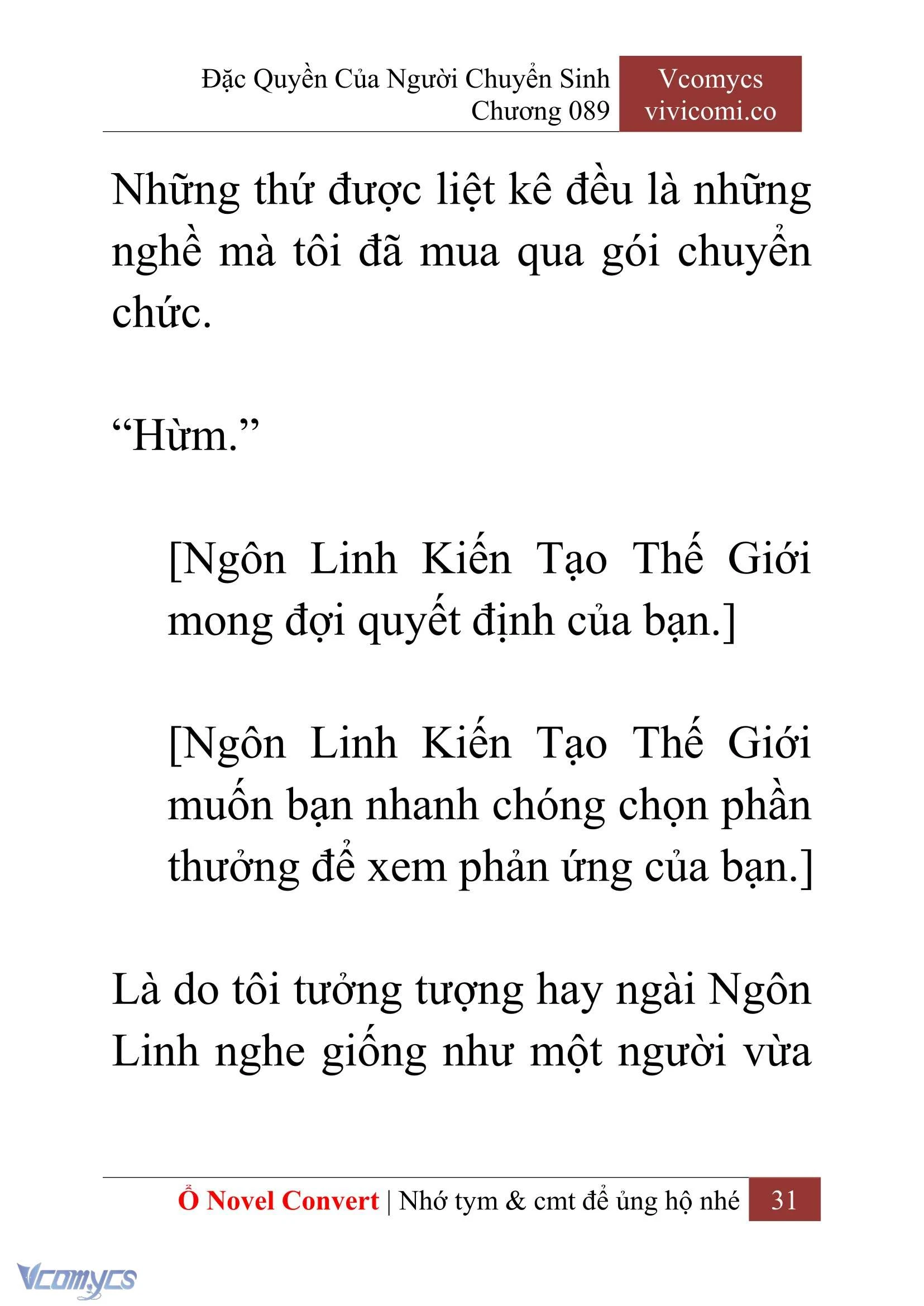 [Novel] Đặc Quyền Của Người Chuyển Sinh Chapter  89 - 33