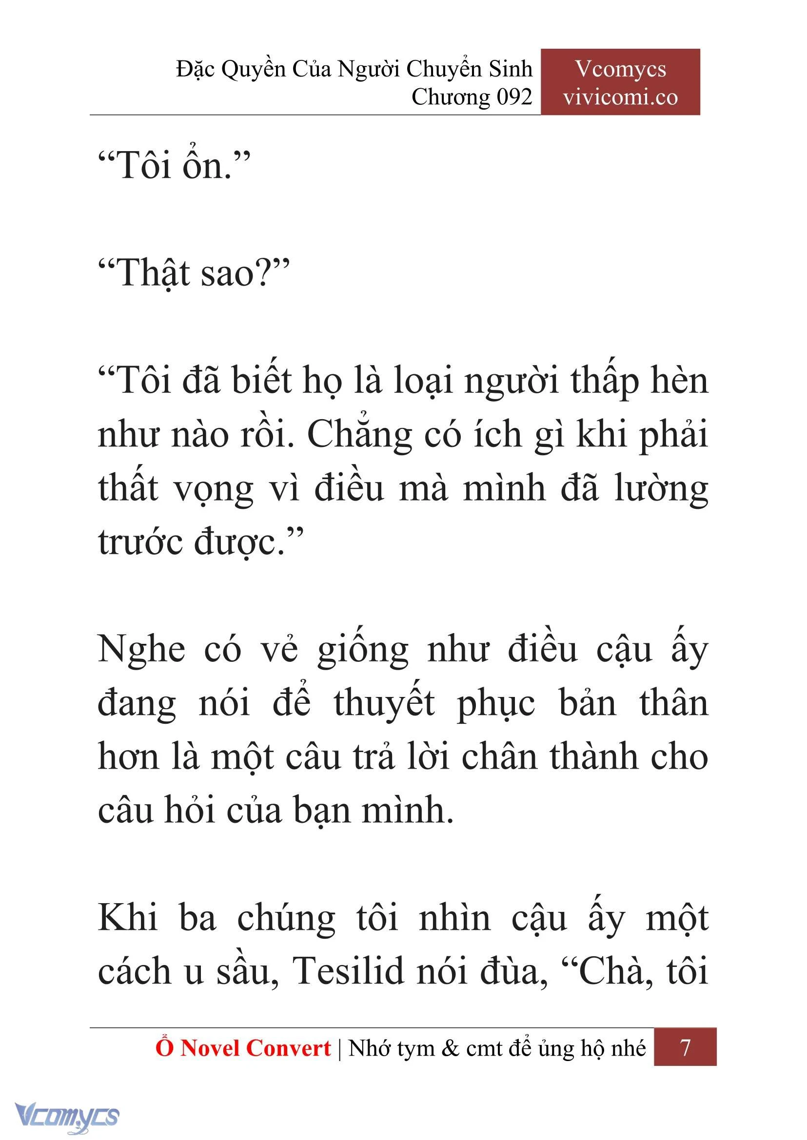 [Novel] Đặc Quyền Của Người Chuyển Sinh Chapter  92 - 9
