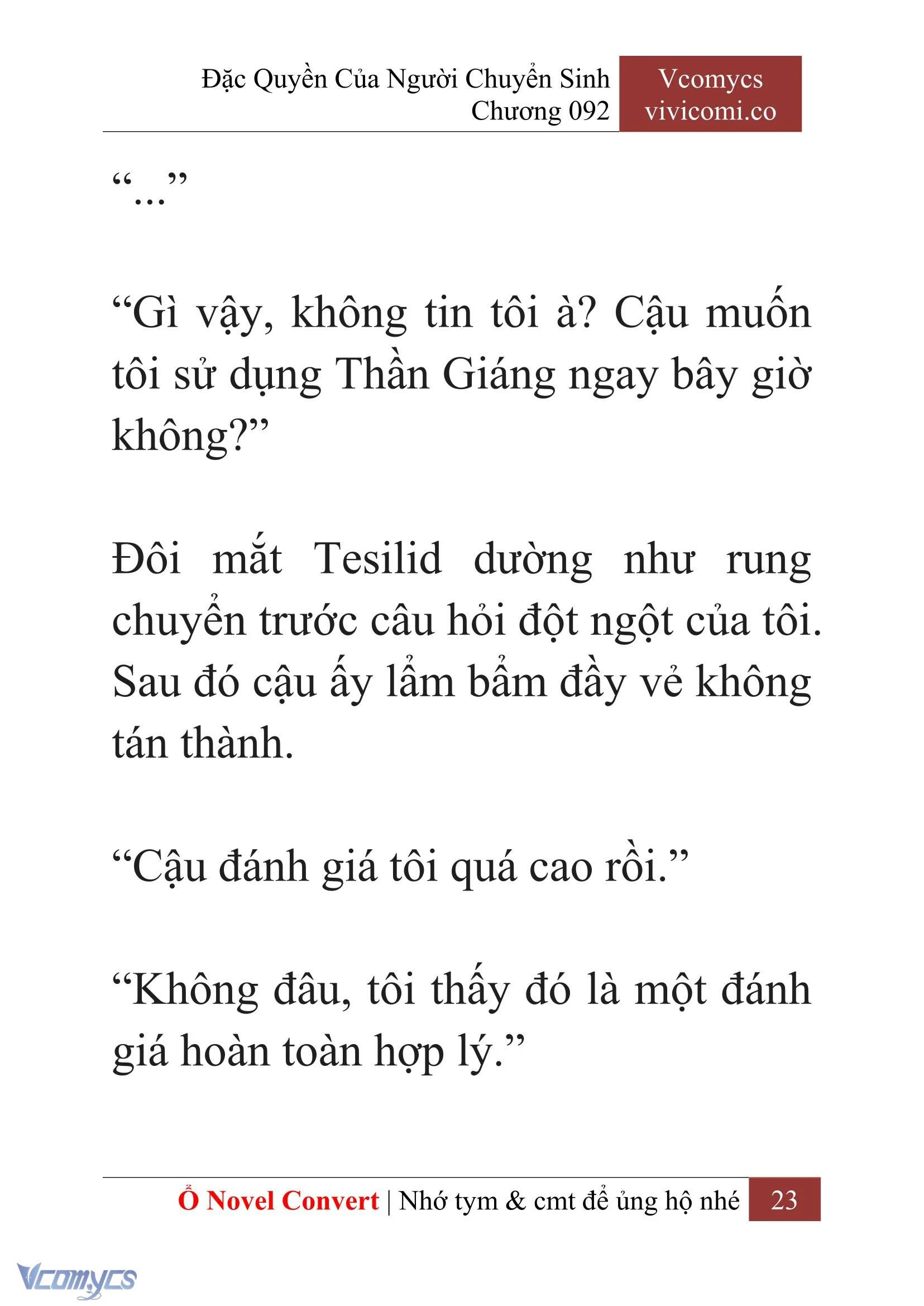 [Novel] Đặc Quyền Của Người Chuyển Sinh Chapter  92 - 25
