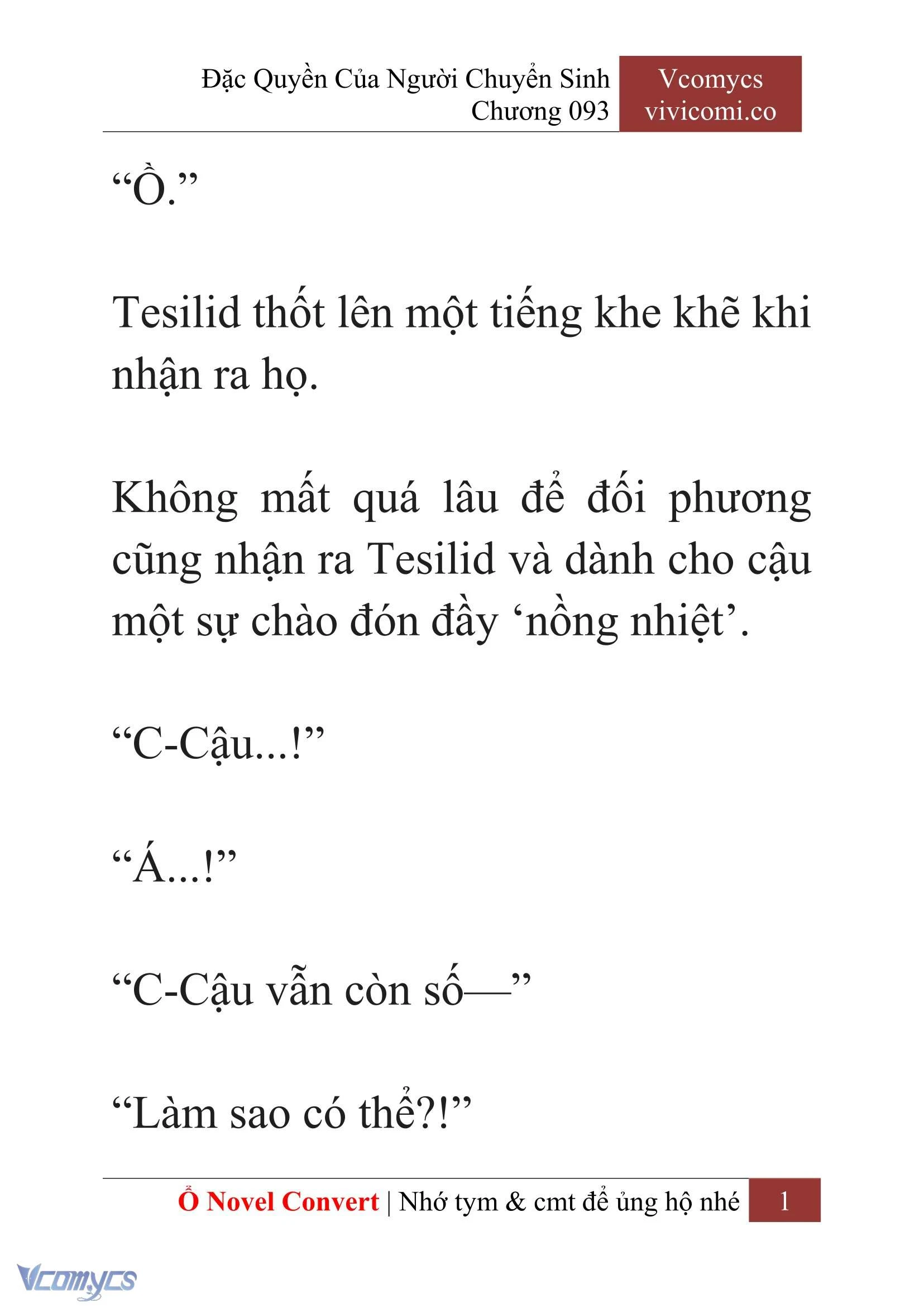 [Novel] Đặc Quyền Của Người Chuyển Sinh Chapter  93 - 3