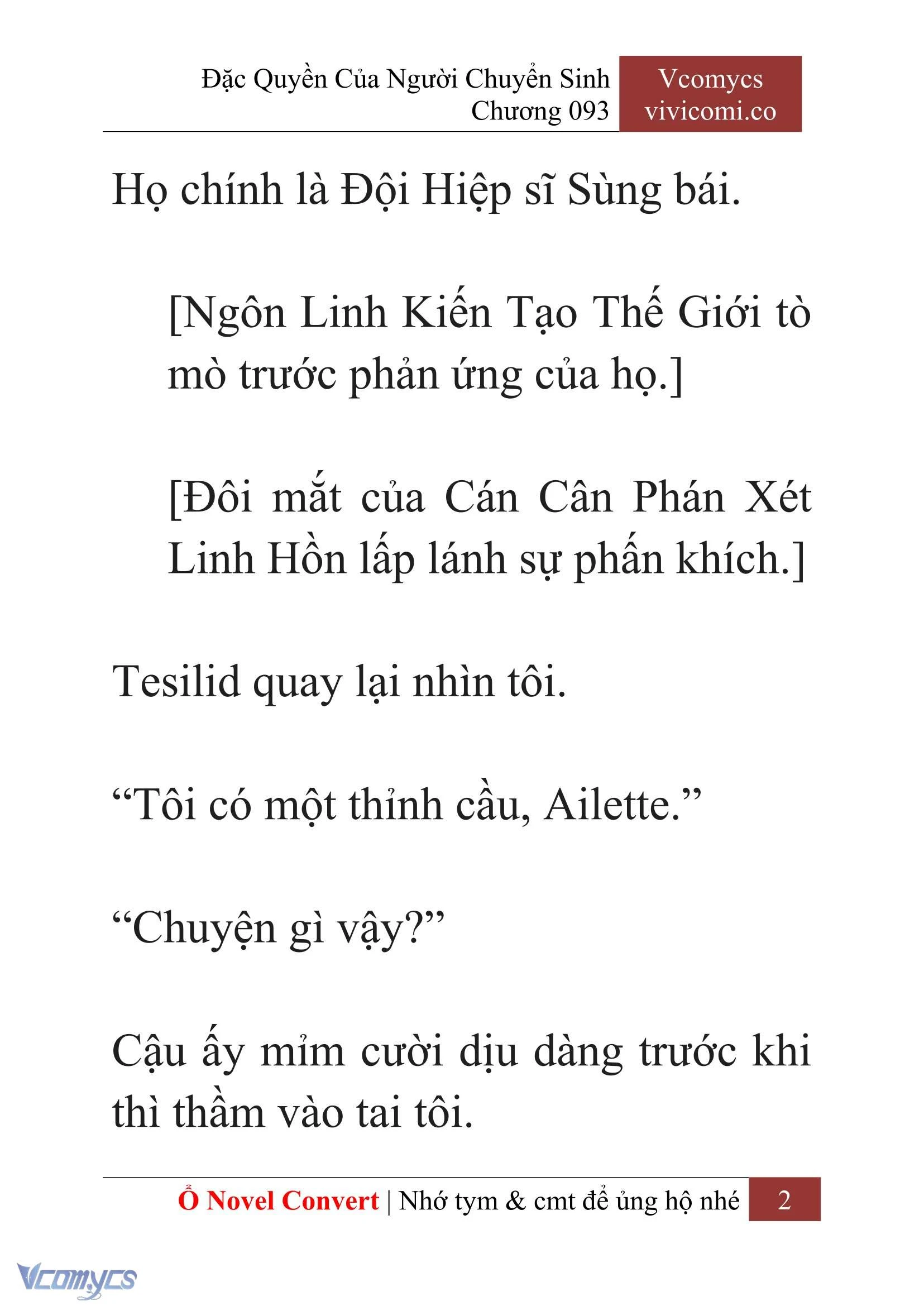 [Novel] Đặc Quyền Của Người Chuyển Sinh Chapter  93 - 4