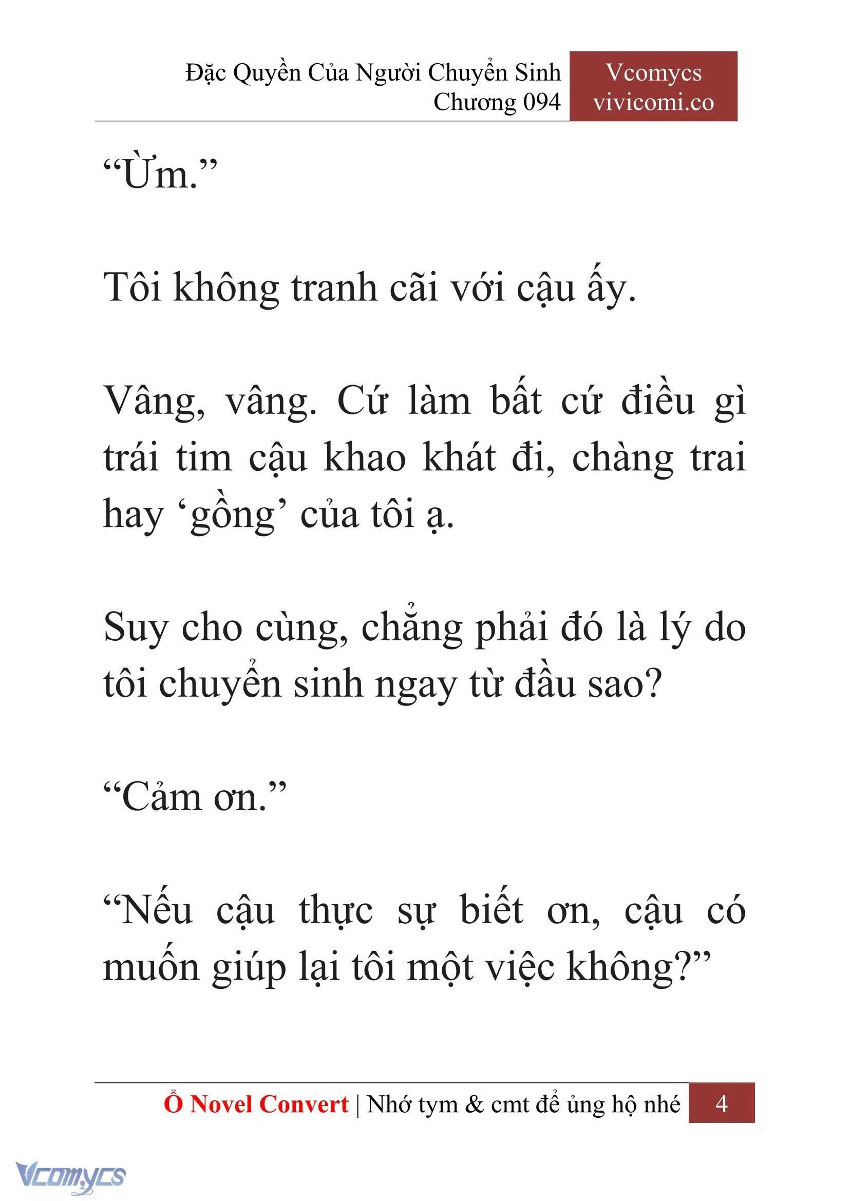 [Novel] Đặc Quyền Của Người Chuyển Sinh Chapter  94 - 6