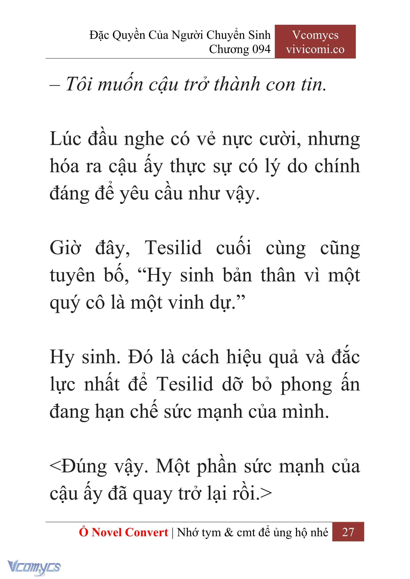 [Novel] Đặc Quyền Của Người Chuyển Sinh Chapter  94 - 29