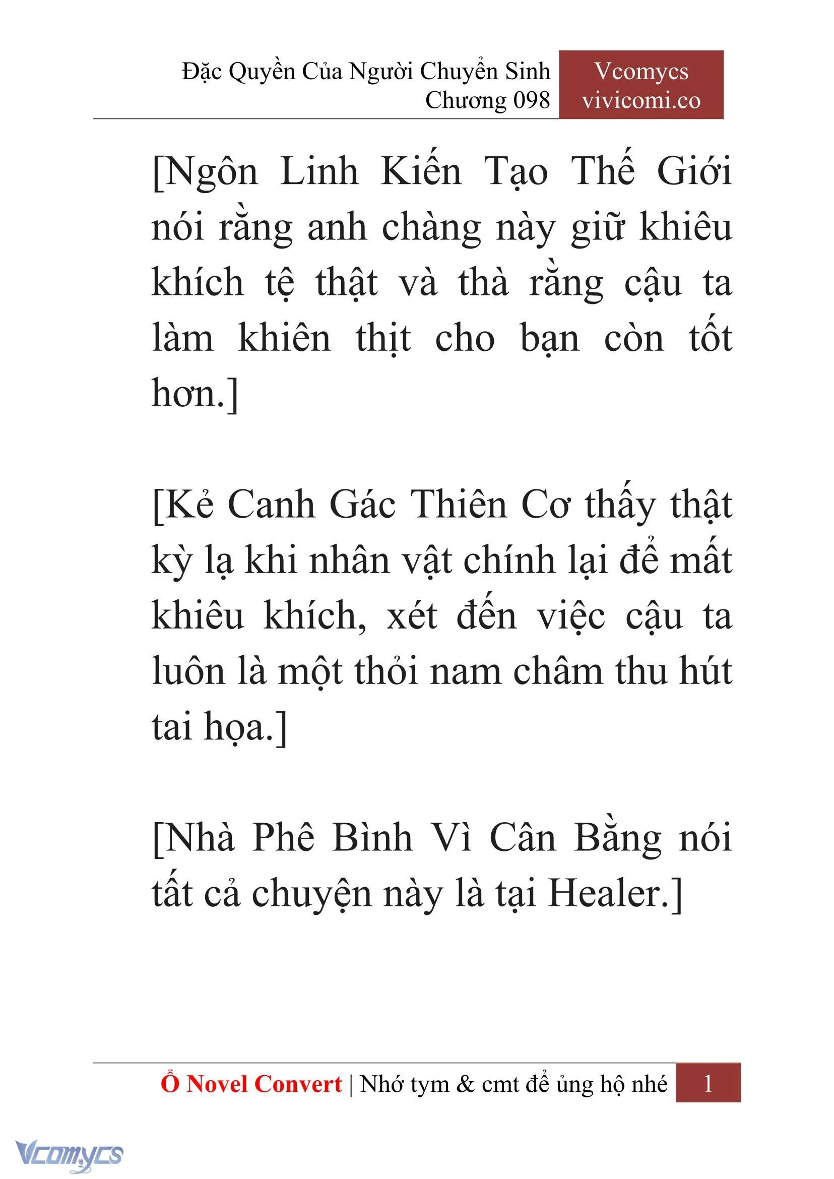 [Novel] Đặc Quyền Của Người Chuyển Sinh Chapter  98 - 3
