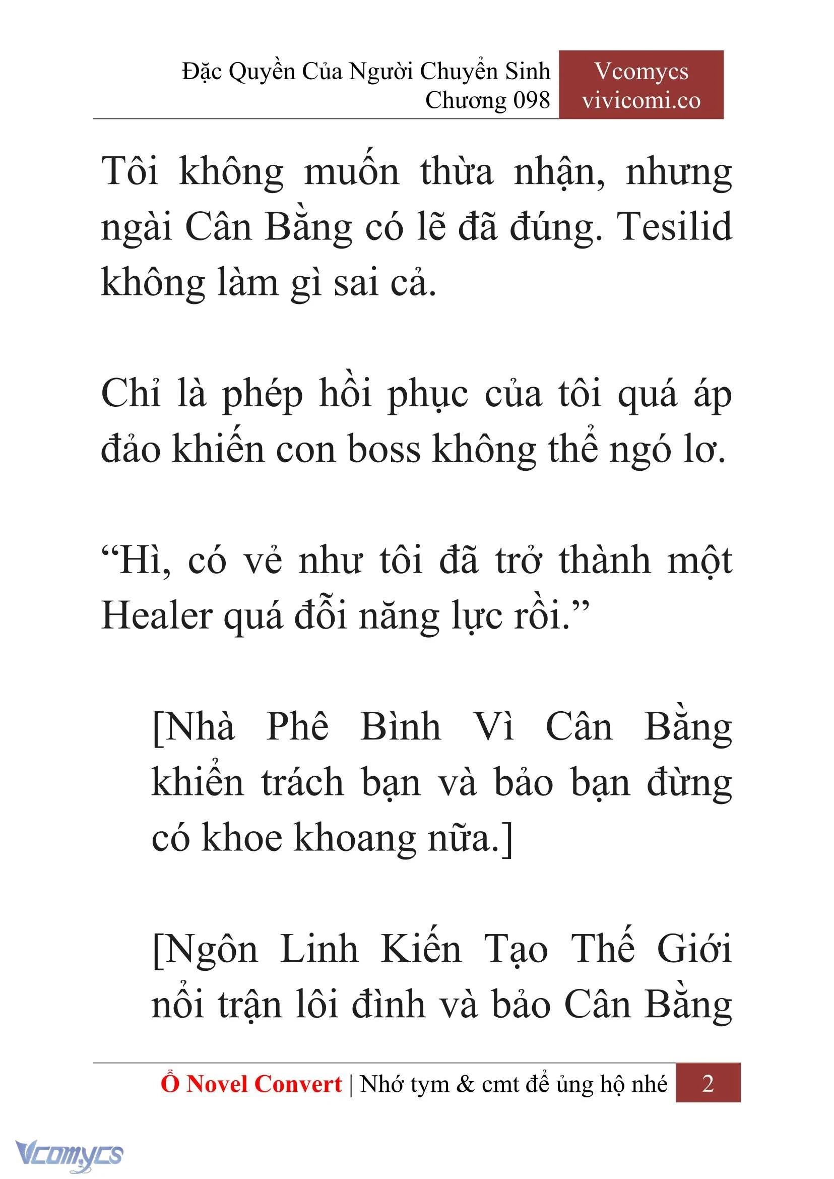 [Novel] Đặc Quyền Của Người Chuyển Sinh Chapter  98 - 4