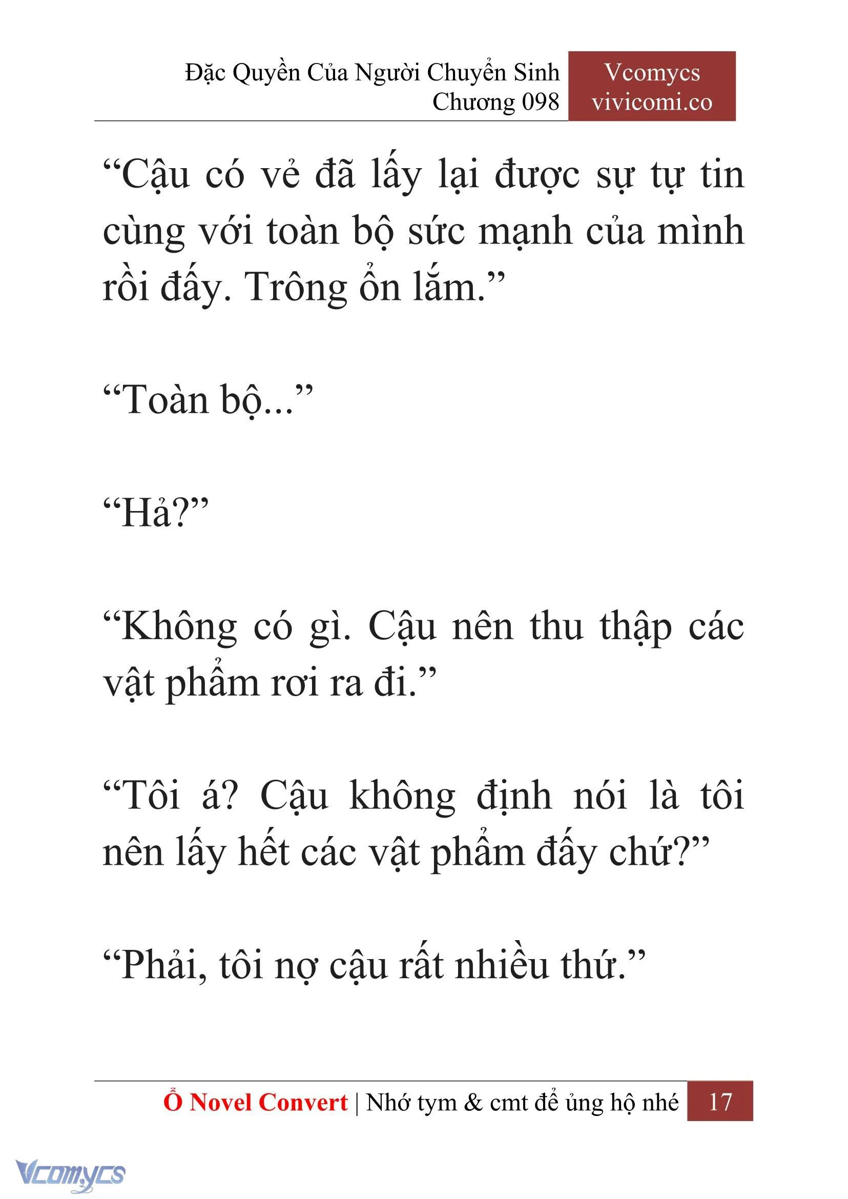 [Novel] Đặc Quyền Của Người Chuyển Sinh Chapter  98 - 19