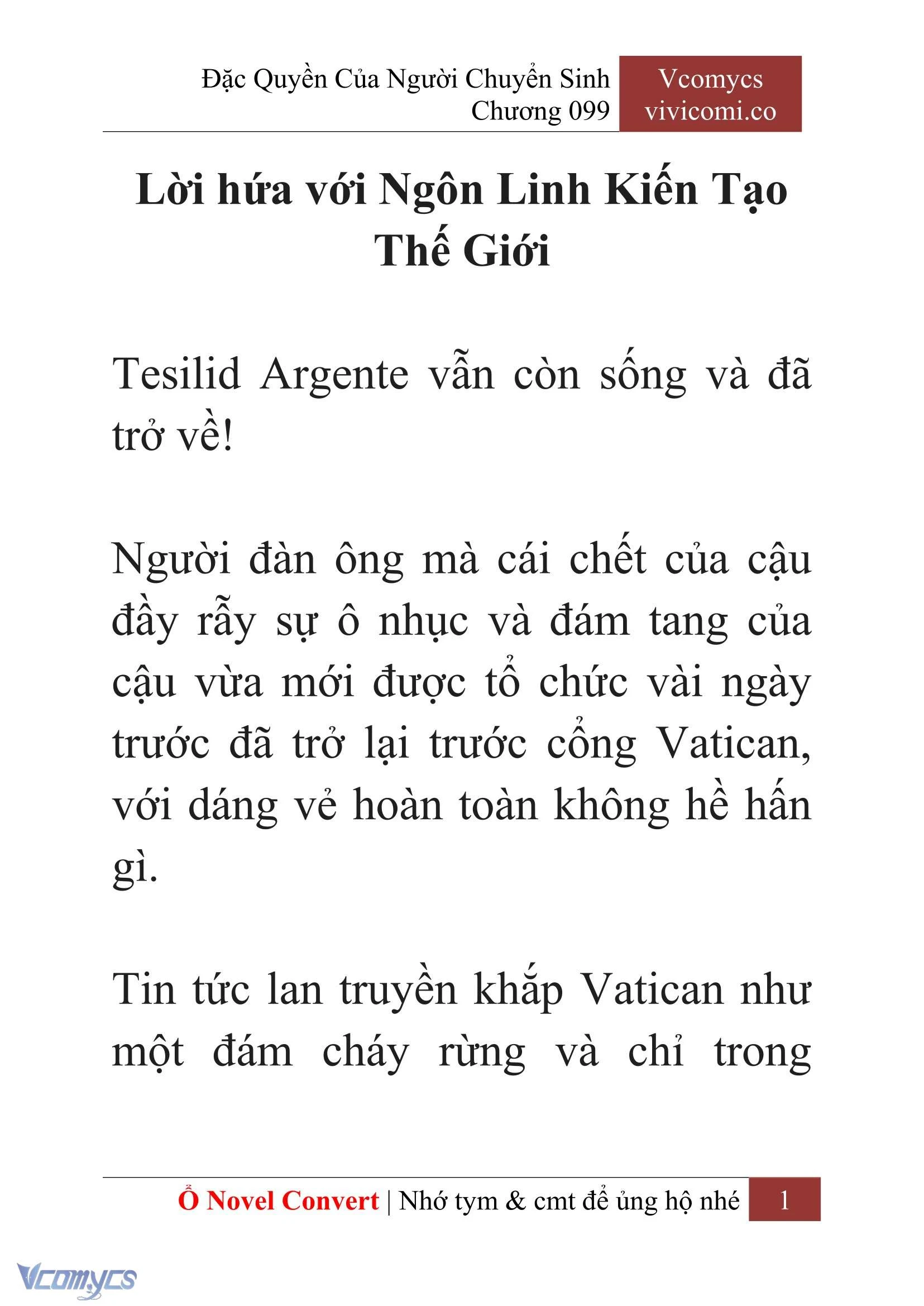 [Novel] Đặc Quyền Của Người Chuyển Sinh Chapter  99 - 3