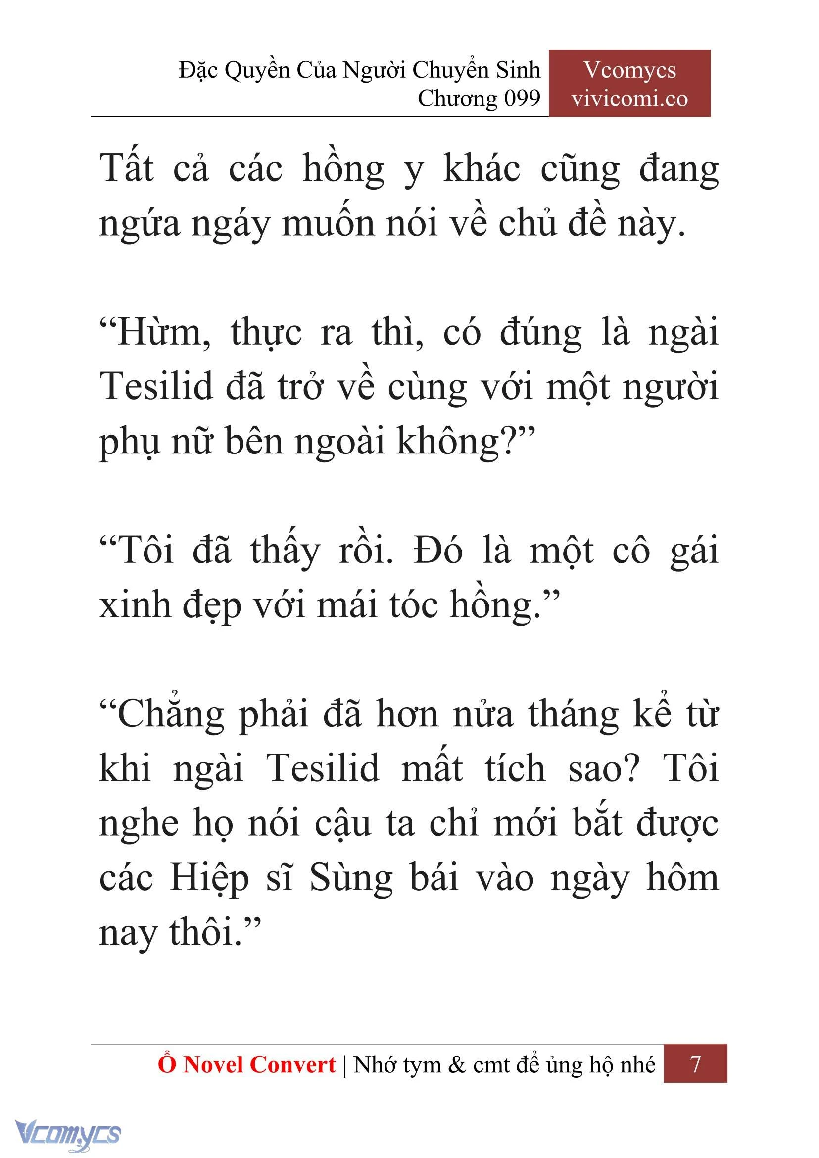[Novel] Đặc Quyền Của Người Chuyển Sinh Chapter  99 - 9