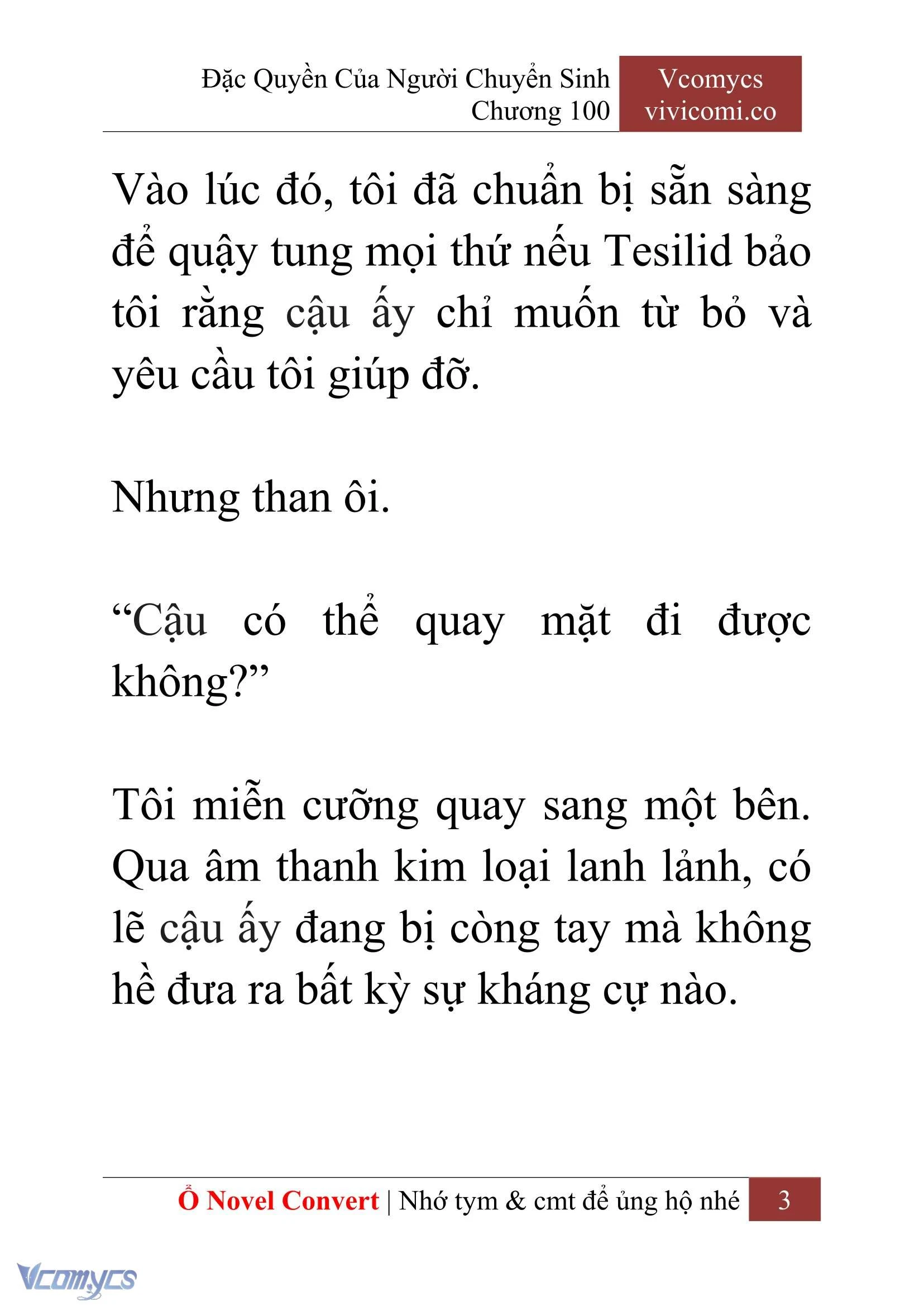[Novel] Đặc Quyền Của Người Chuyển Sinh Chapter  100 - 5