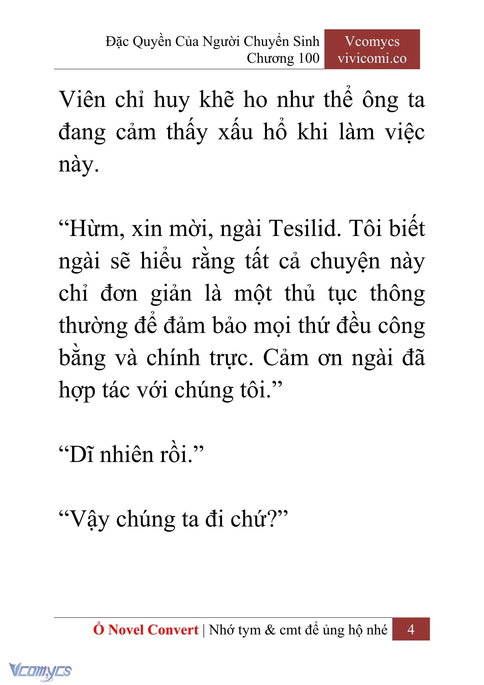 [Novel] Đặc Quyền Của Người Chuyển Sinh Chapter  100 - 6