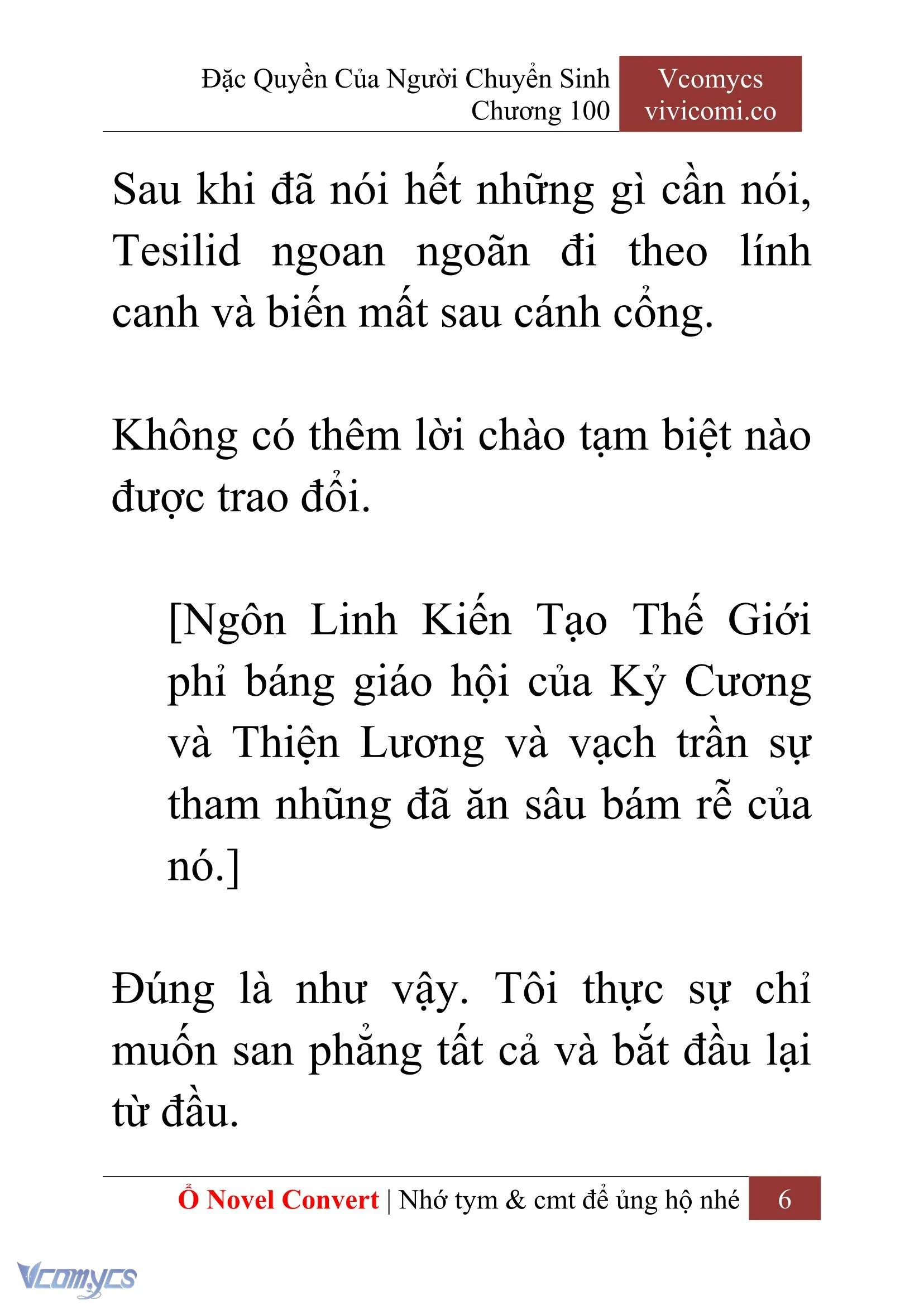 [Novel] Đặc Quyền Của Người Chuyển Sinh Chapter  100 - 8