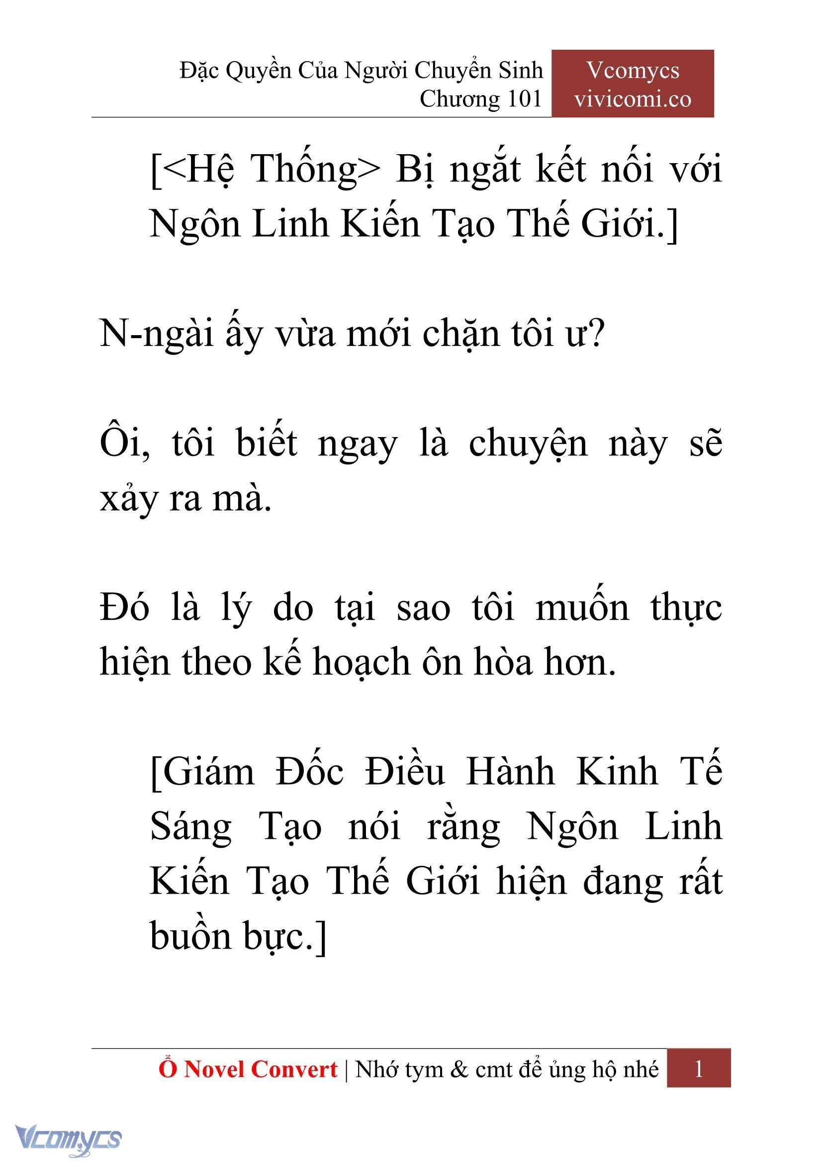 [Novel] Đặc Quyền Của Người Chuyển Sinh Chapter  101 - 3