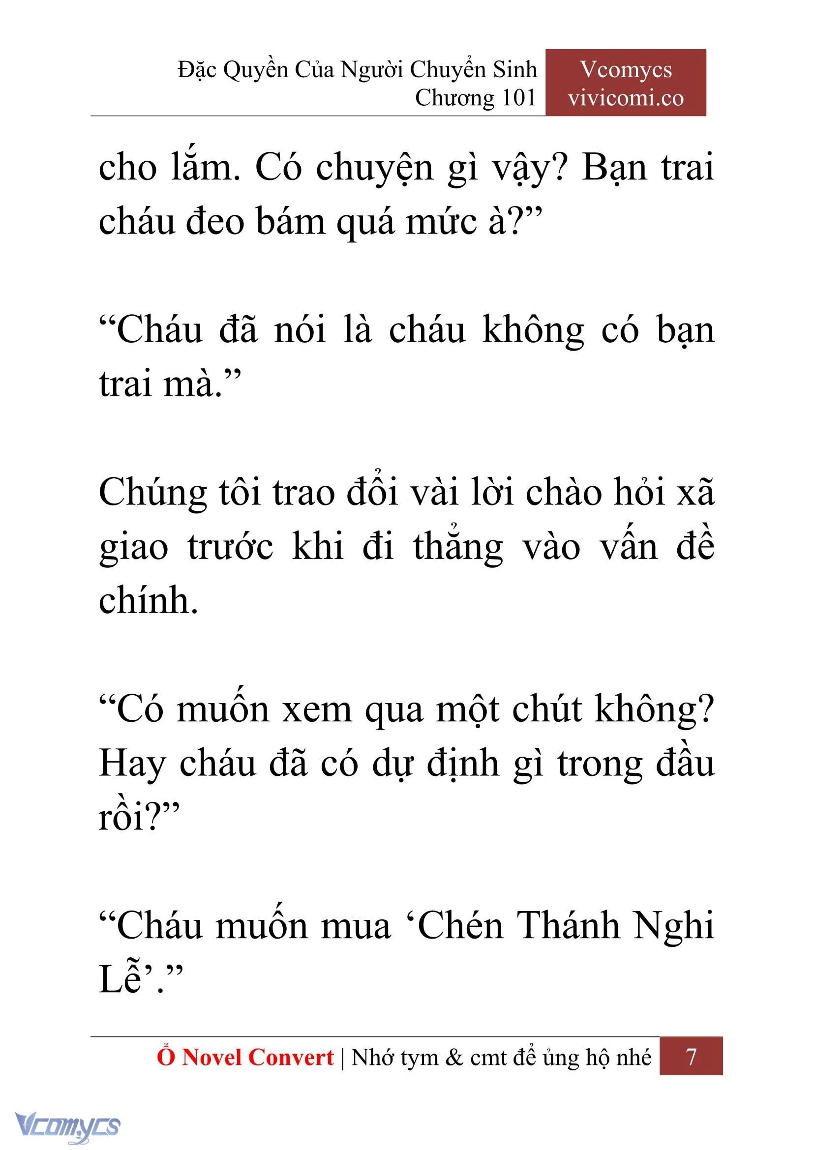 [Novel] Đặc Quyền Của Người Chuyển Sinh Chapter  101 - 9