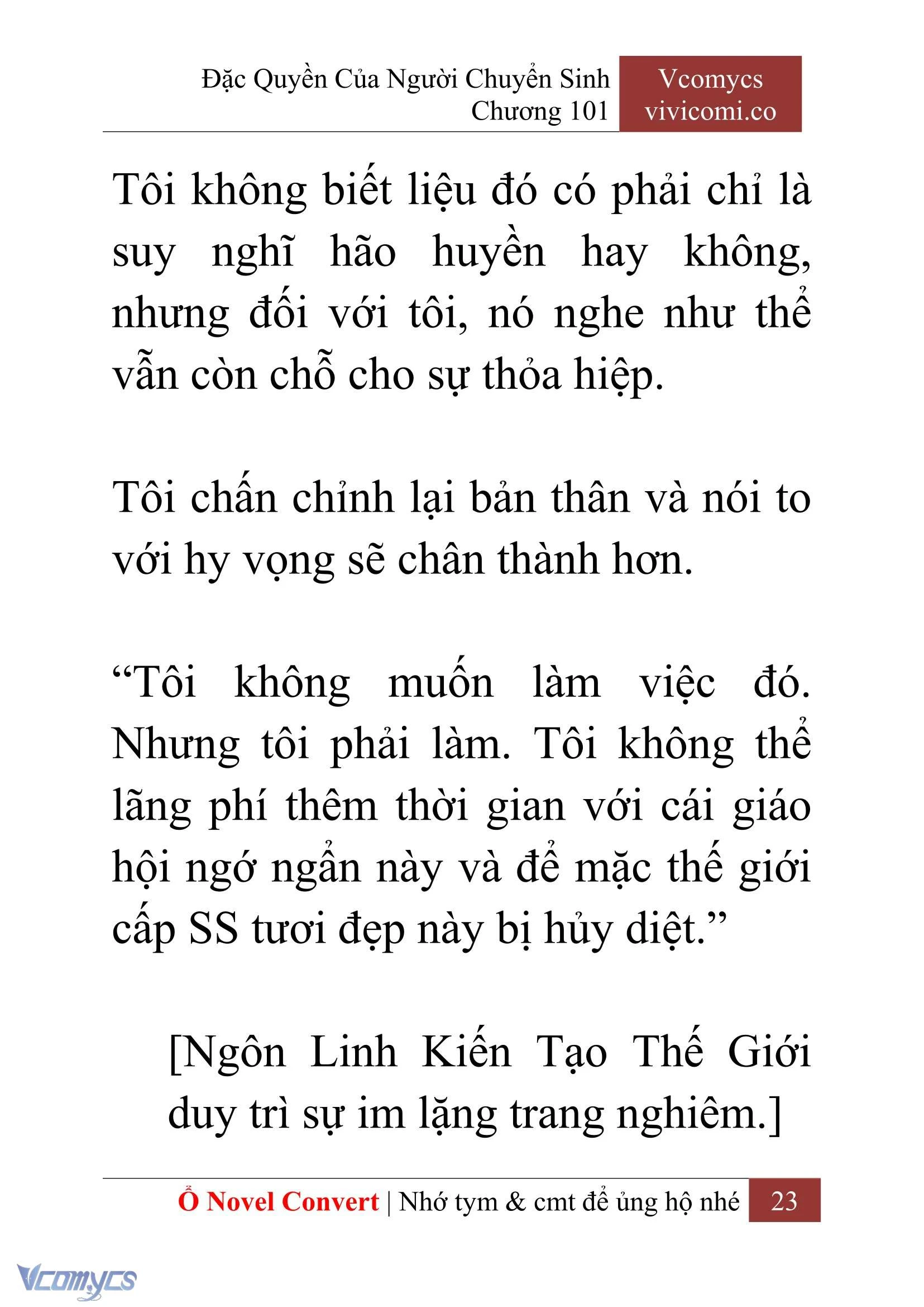 [Novel] Đặc Quyền Của Người Chuyển Sinh Chapter  101 - 25