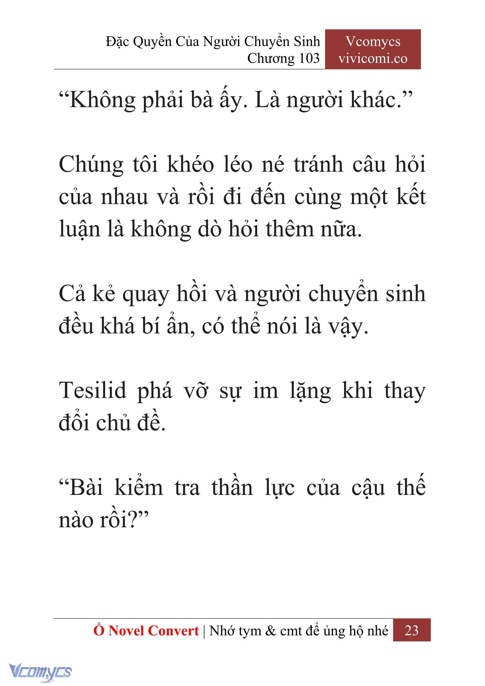 [Novel] Đặc Quyền Của Người Chuyển Sinh Chapter  103 - 25