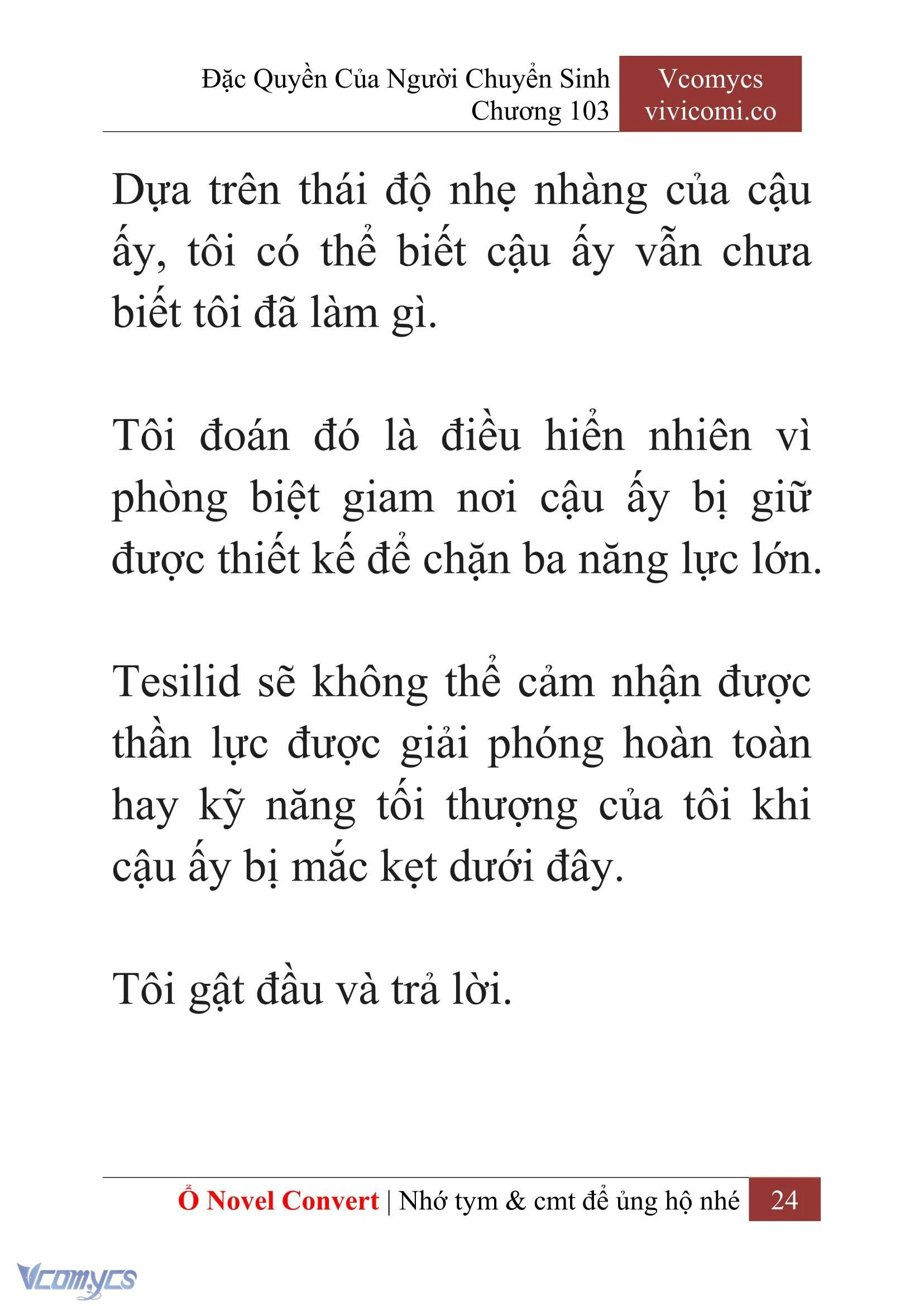 [Novel] Đặc Quyền Của Người Chuyển Sinh Chapter  103 - 26