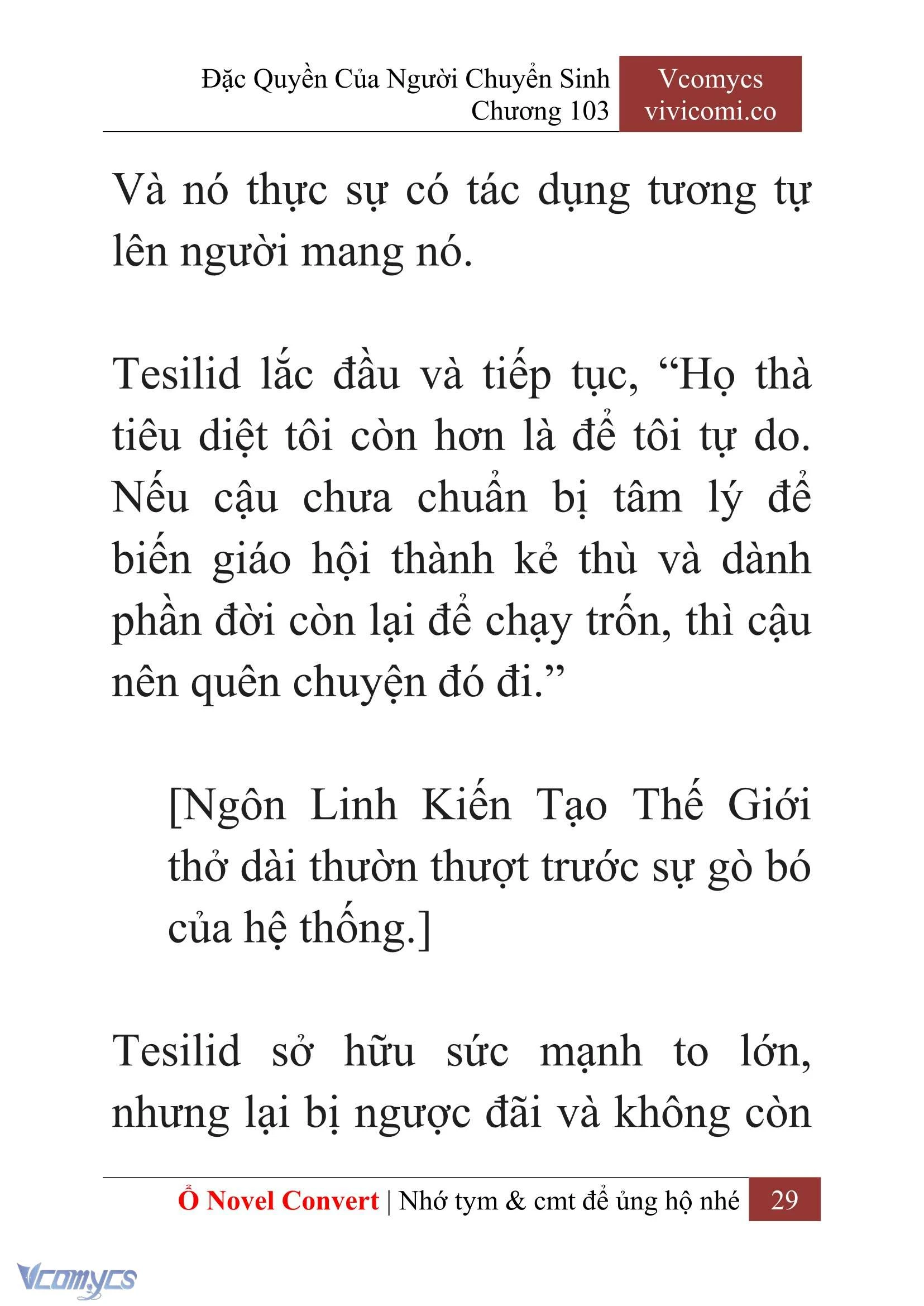 [Novel] Đặc Quyền Của Người Chuyển Sinh Chapter  103 - 31
