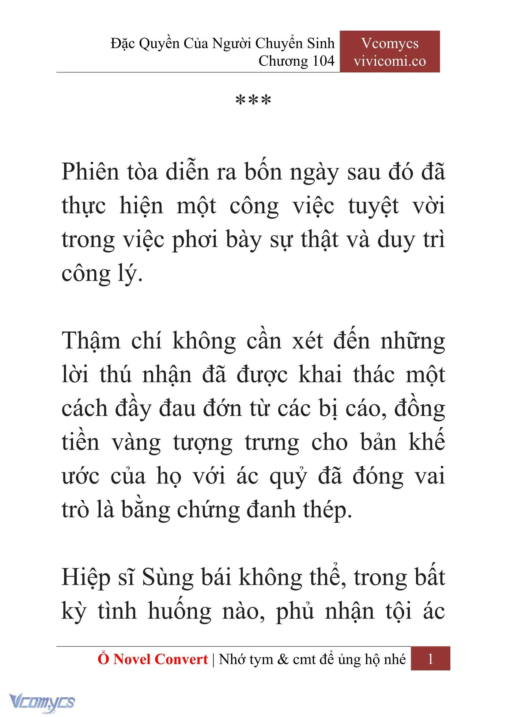 [Novel] Đặc Quyền Của Người Chuyển Sinh Chapter  104 - 3