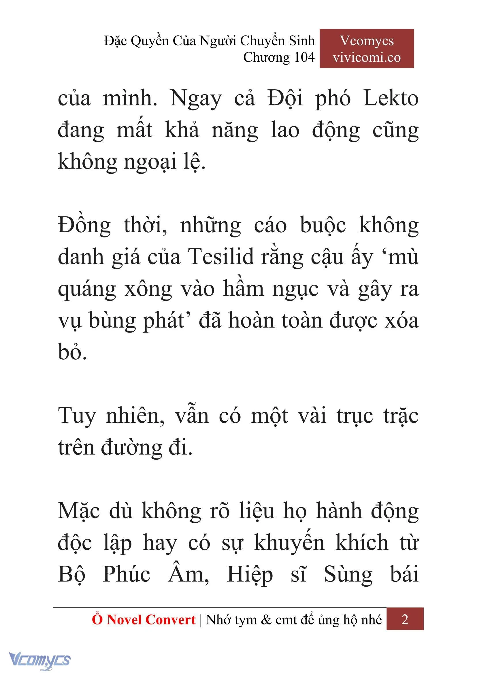 [Novel] Đặc Quyền Của Người Chuyển Sinh Chapter  104 - 4