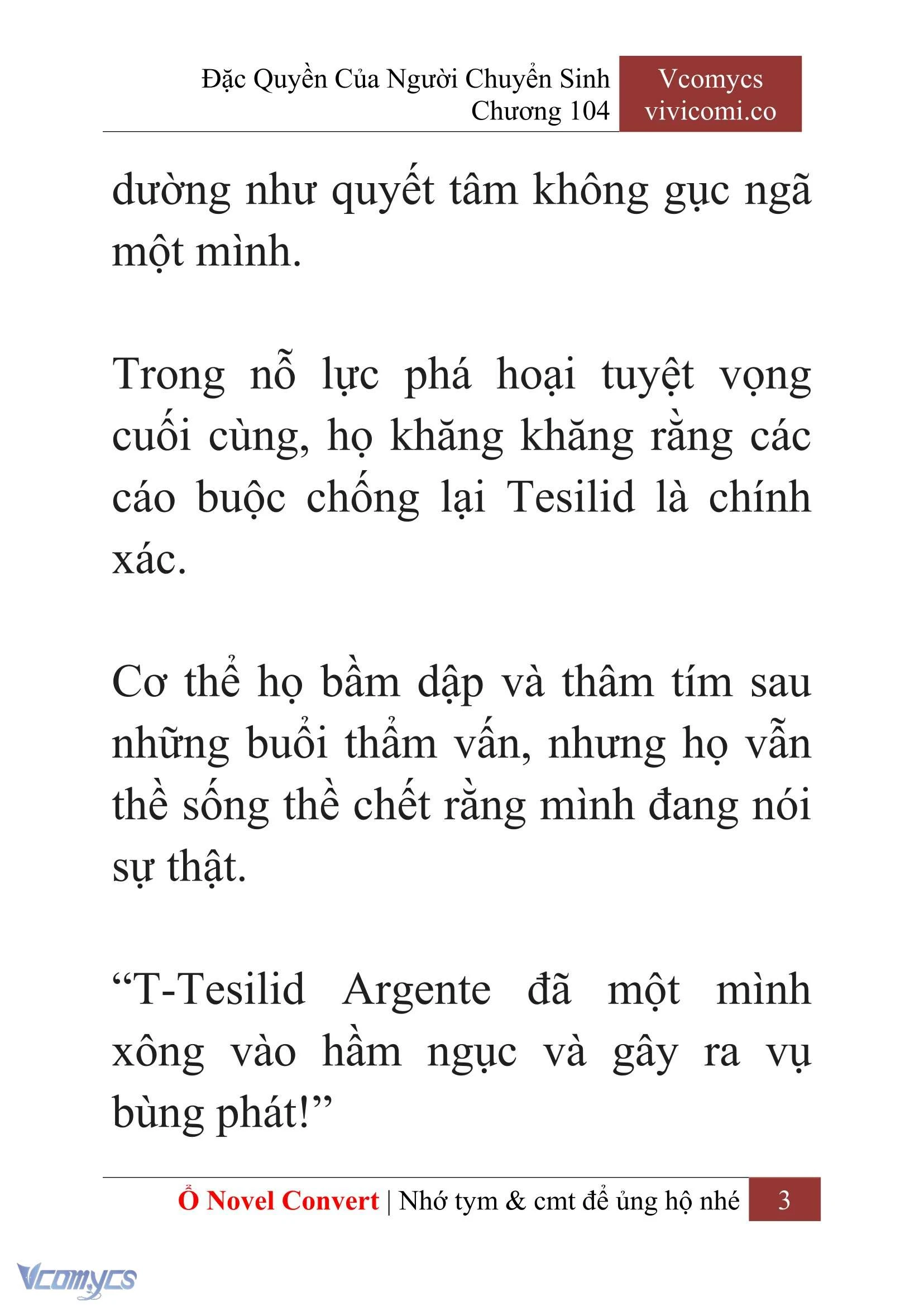 [Novel] Đặc Quyền Của Người Chuyển Sinh Chapter  104 - 5
