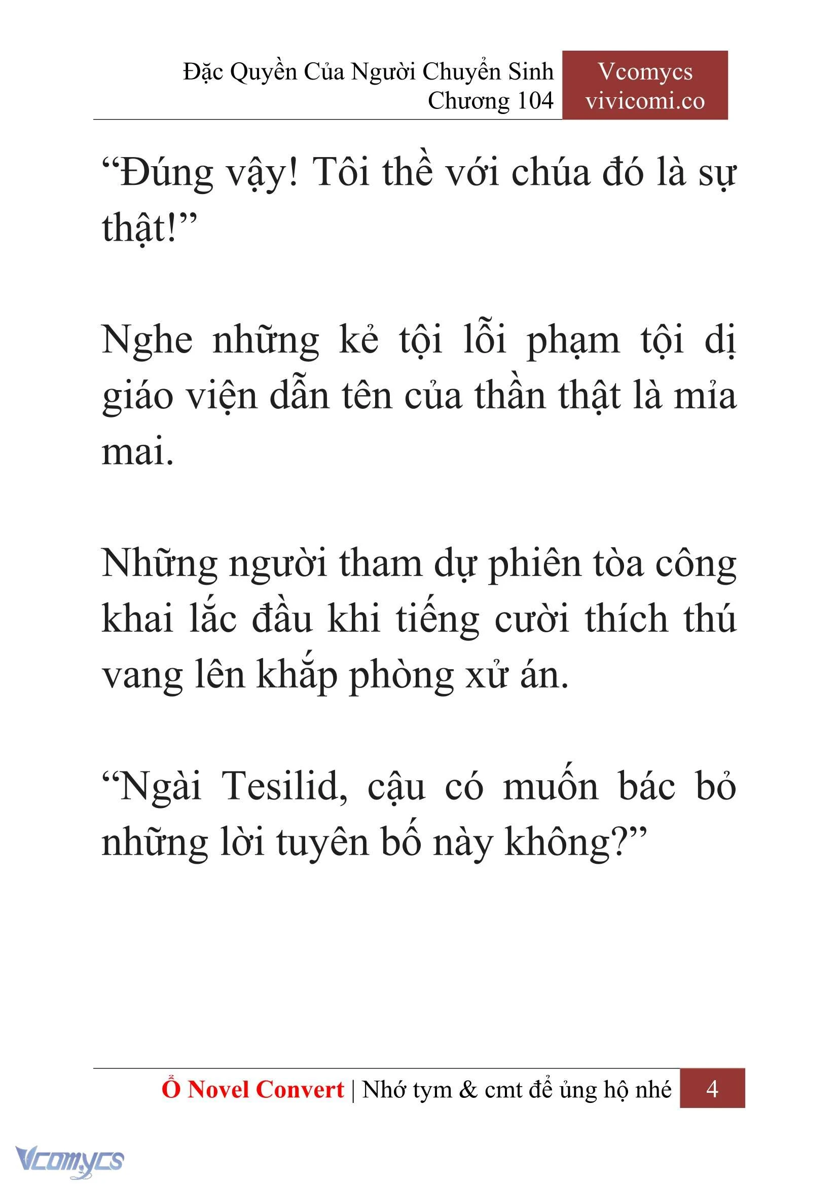 [Novel] Đặc Quyền Của Người Chuyển Sinh Chapter  104 - 6