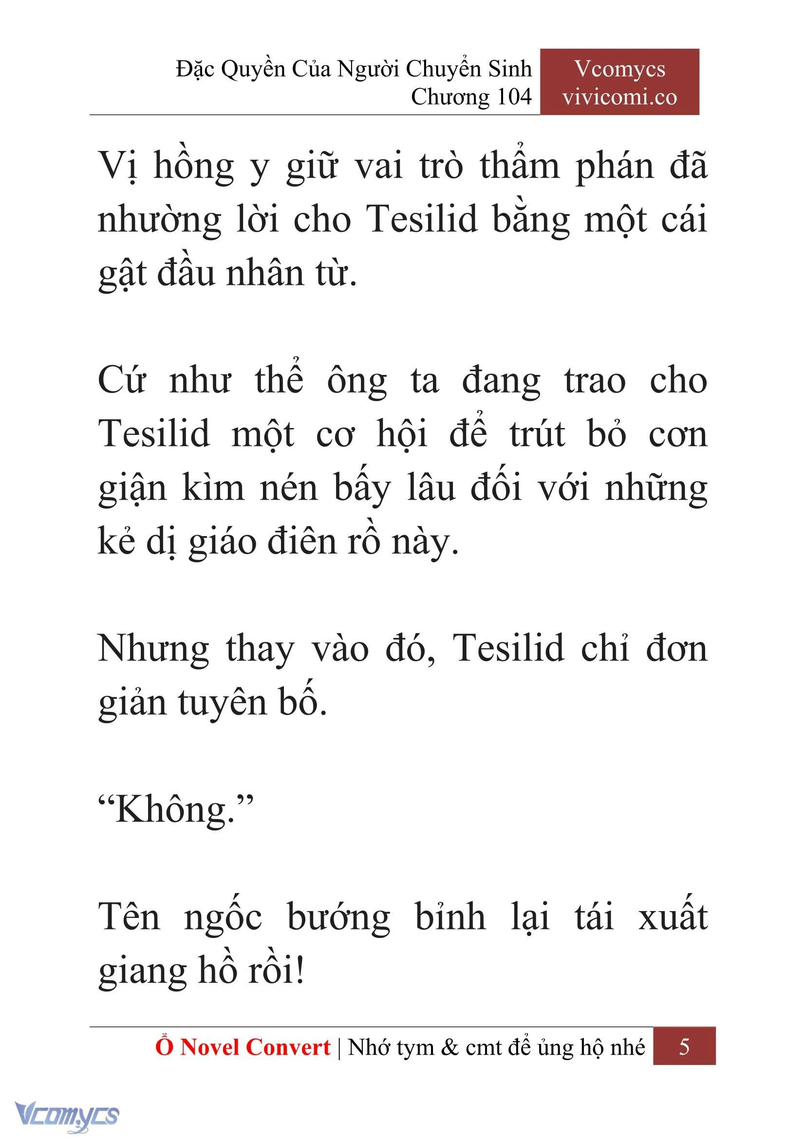 [Novel] Đặc Quyền Của Người Chuyển Sinh Chapter  104 - 7