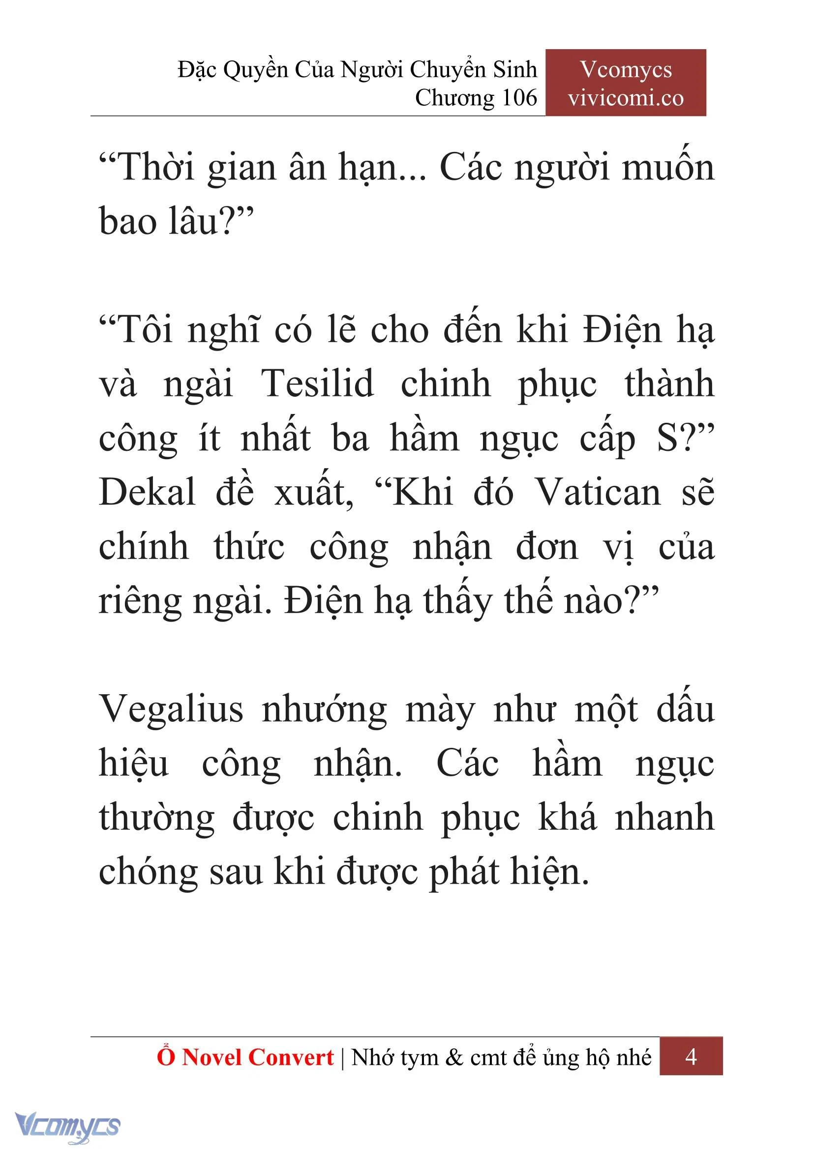 [Novel] Đặc Quyền Của Người Chuyển Sinh Chapter  106 - 6