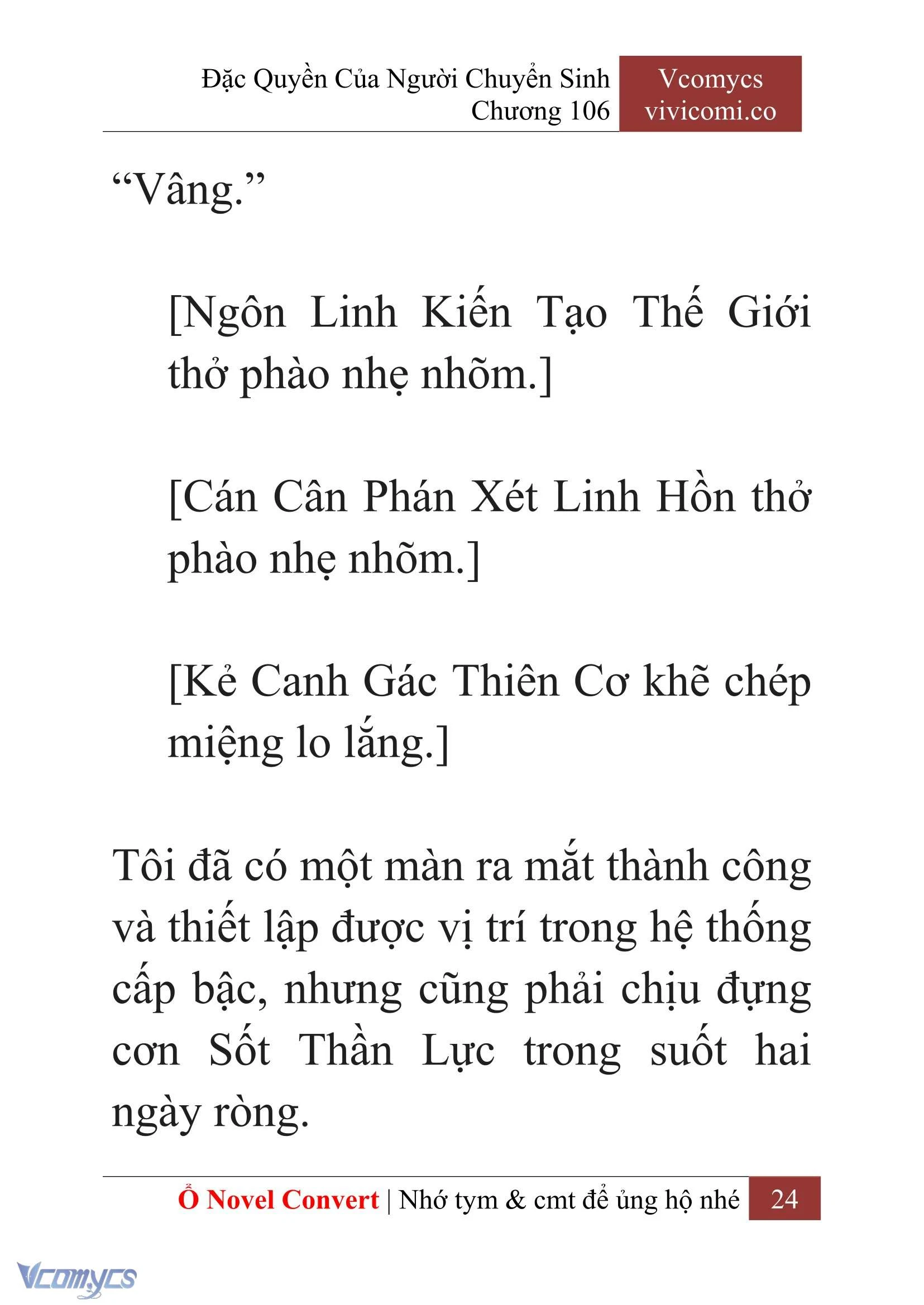 [Novel] Đặc Quyền Của Người Chuyển Sinh Chapter  106 - 26