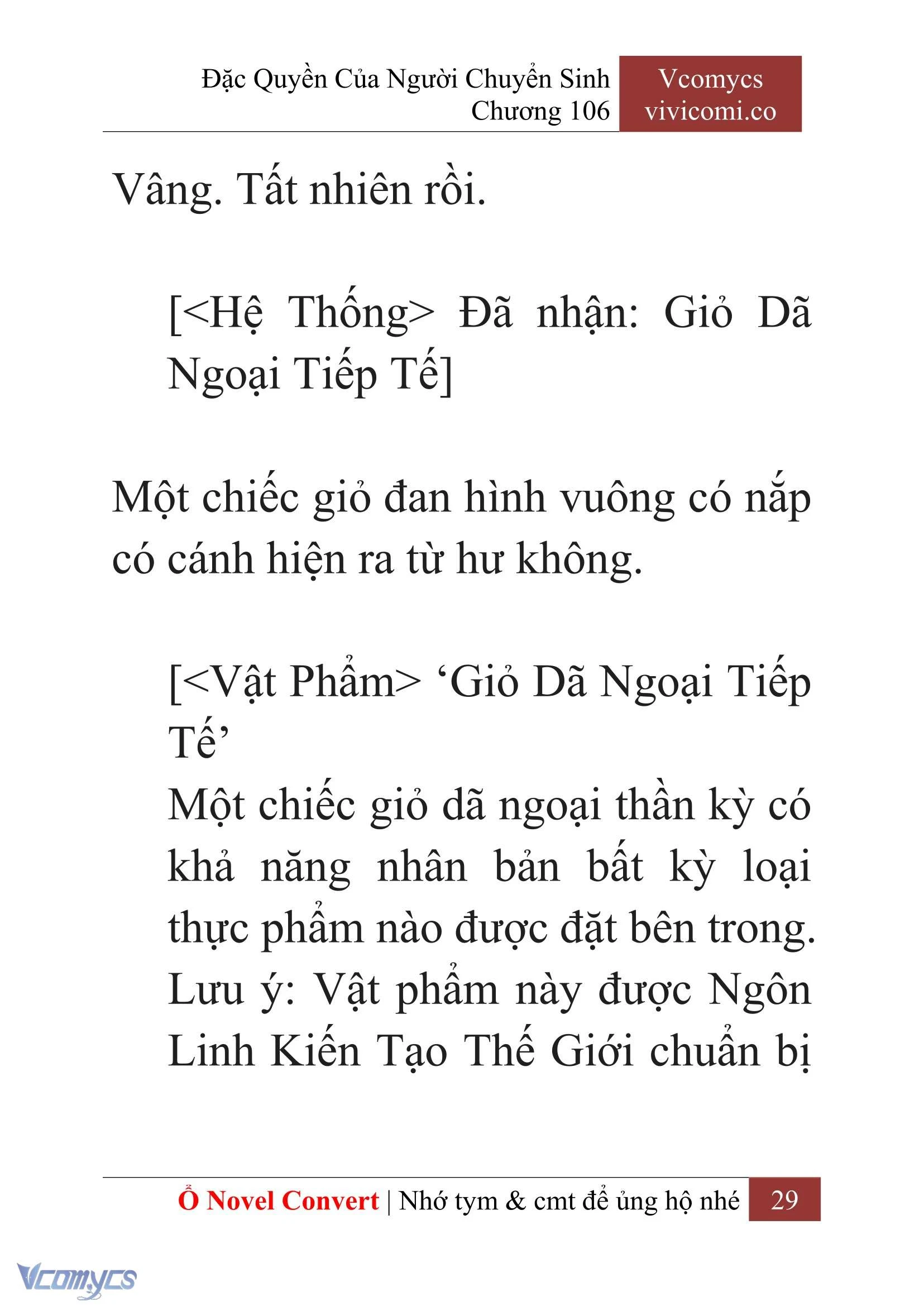 [Novel] Đặc Quyền Của Người Chuyển Sinh Chapter  106 - 31
