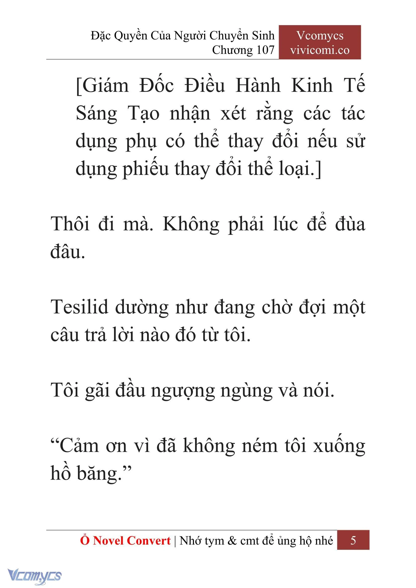 [Novel] Đặc Quyền Của Người Chuyển Sinh Chapter  107 - 7