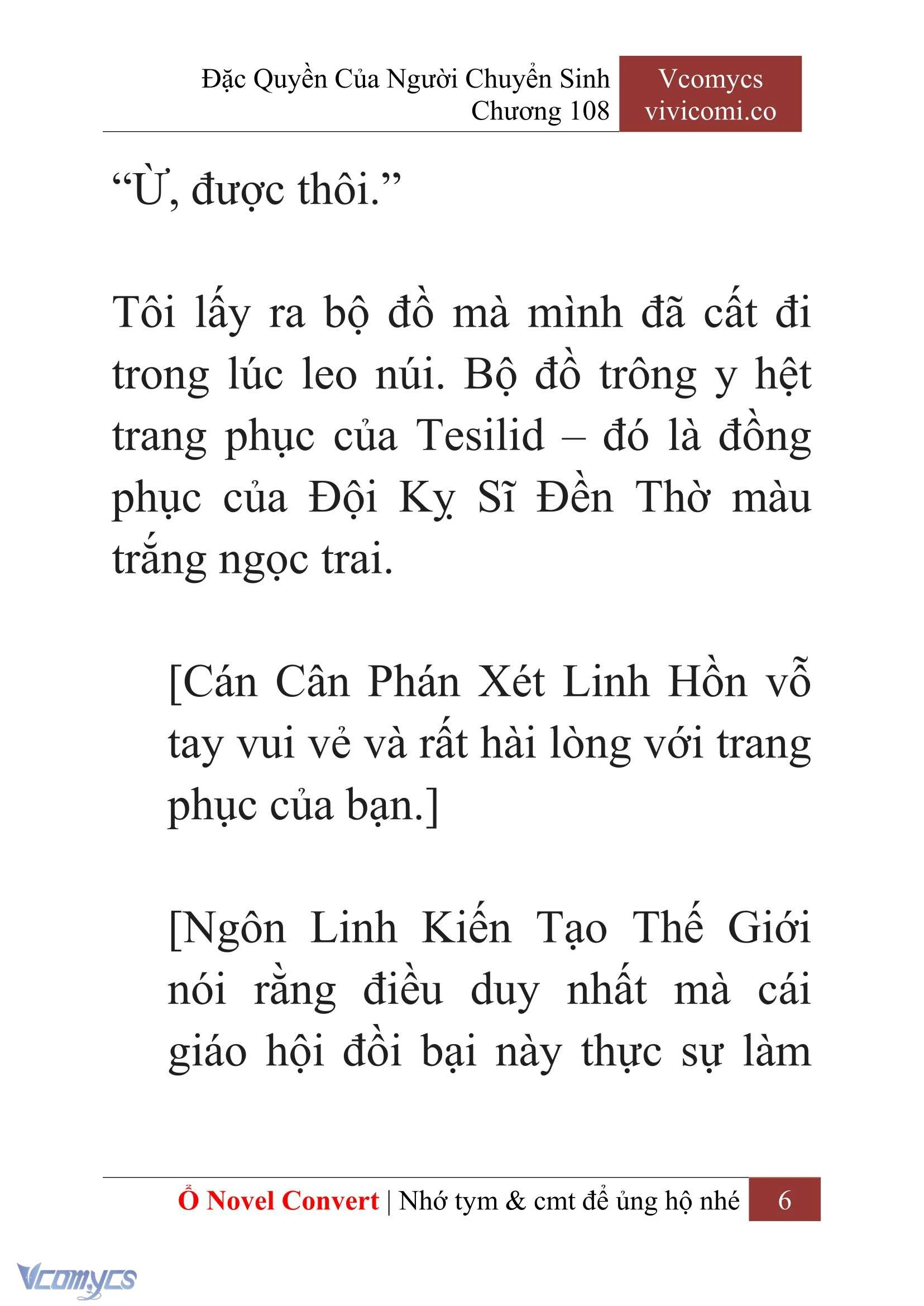 [Novel] Đặc Quyền Của Người Chuyển Sinh Chapter  108 - 8