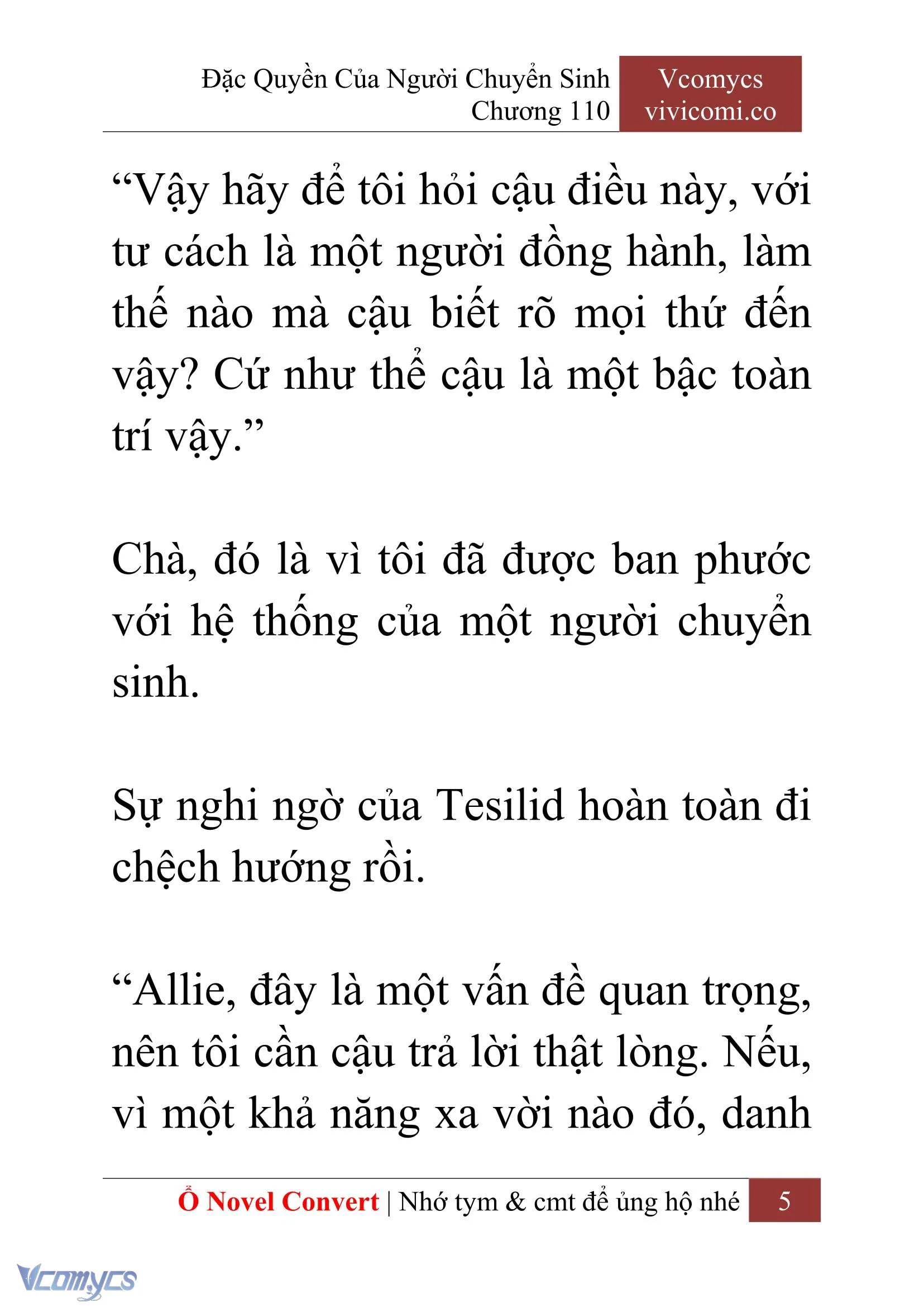 [Novel] Đặc Quyền Của Người Chuyển Sinh Chapter  110 - 7
