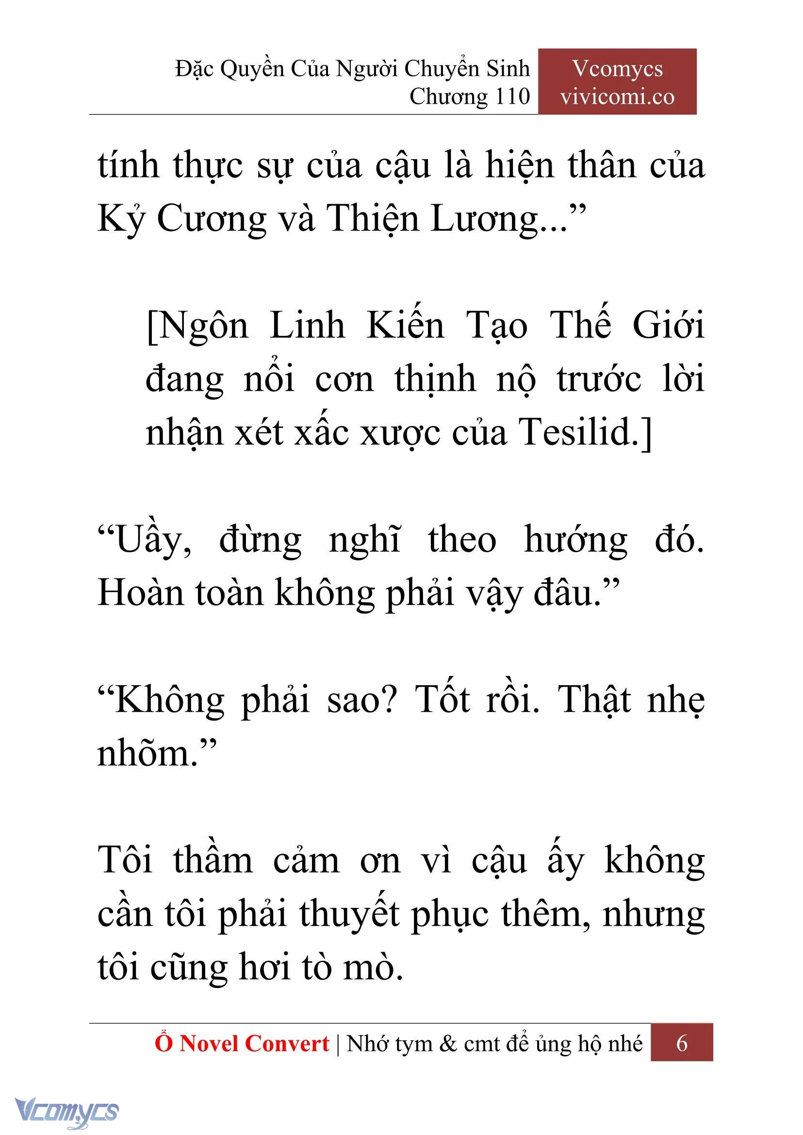 [Novel] Đặc Quyền Của Người Chuyển Sinh Chapter  110 - 8