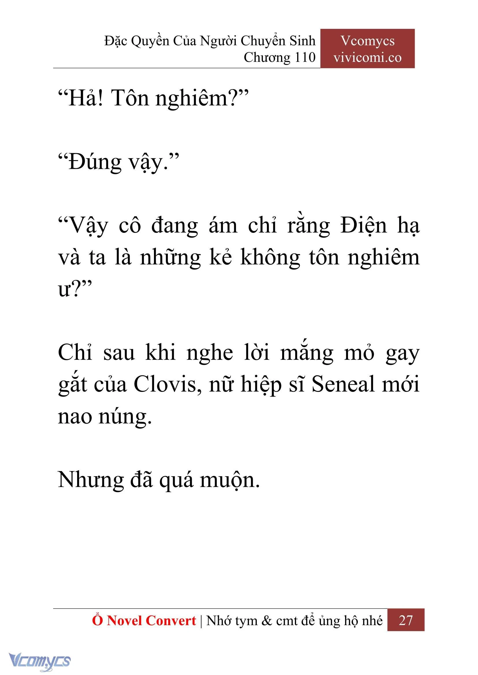 [Novel] Đặc Quyền Của Người Chuyển Sinh Chapter  110 - 29