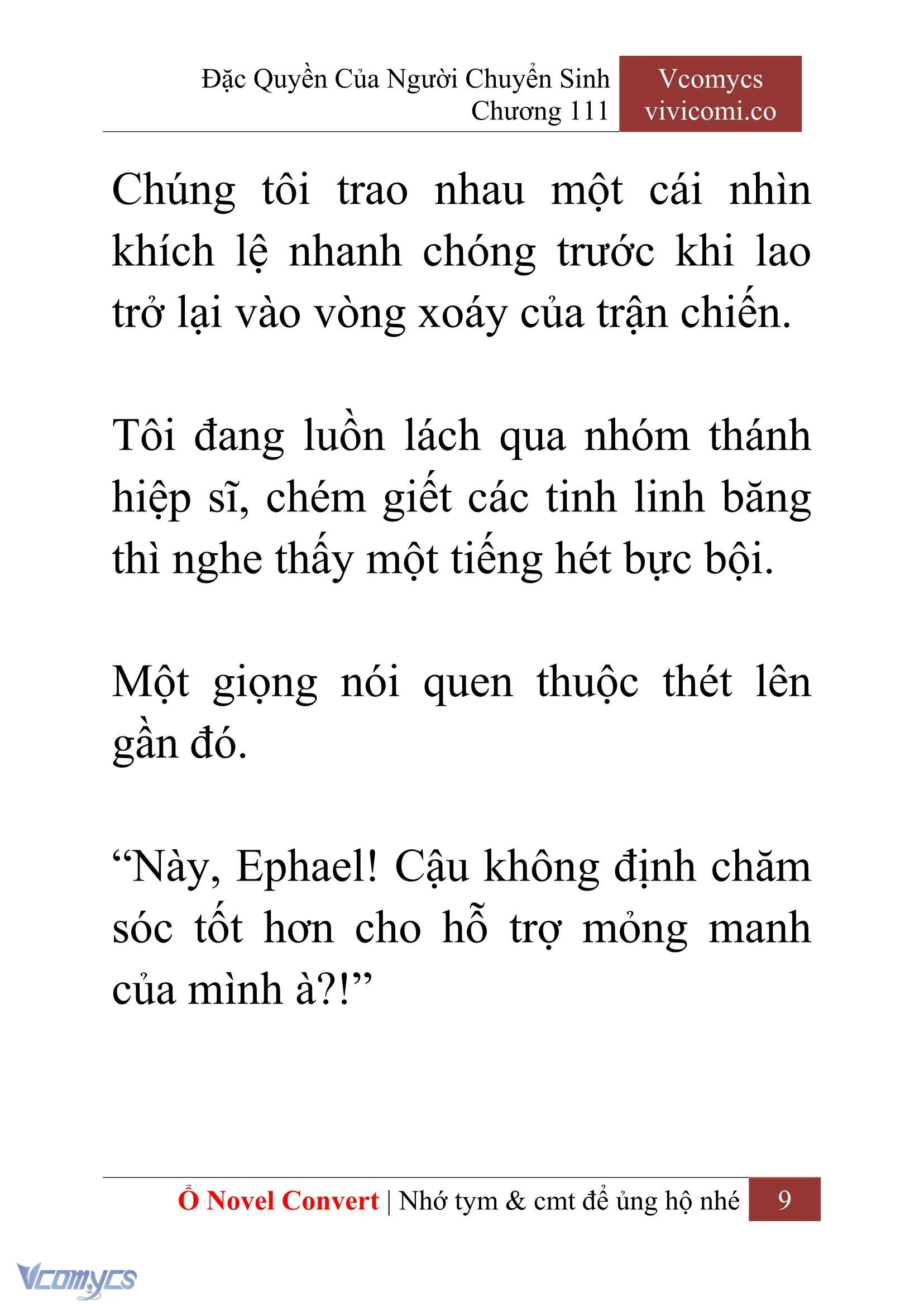 [Novel] Đặc Quyền Của Người Chuyển Sinh Chapter  111 - 11