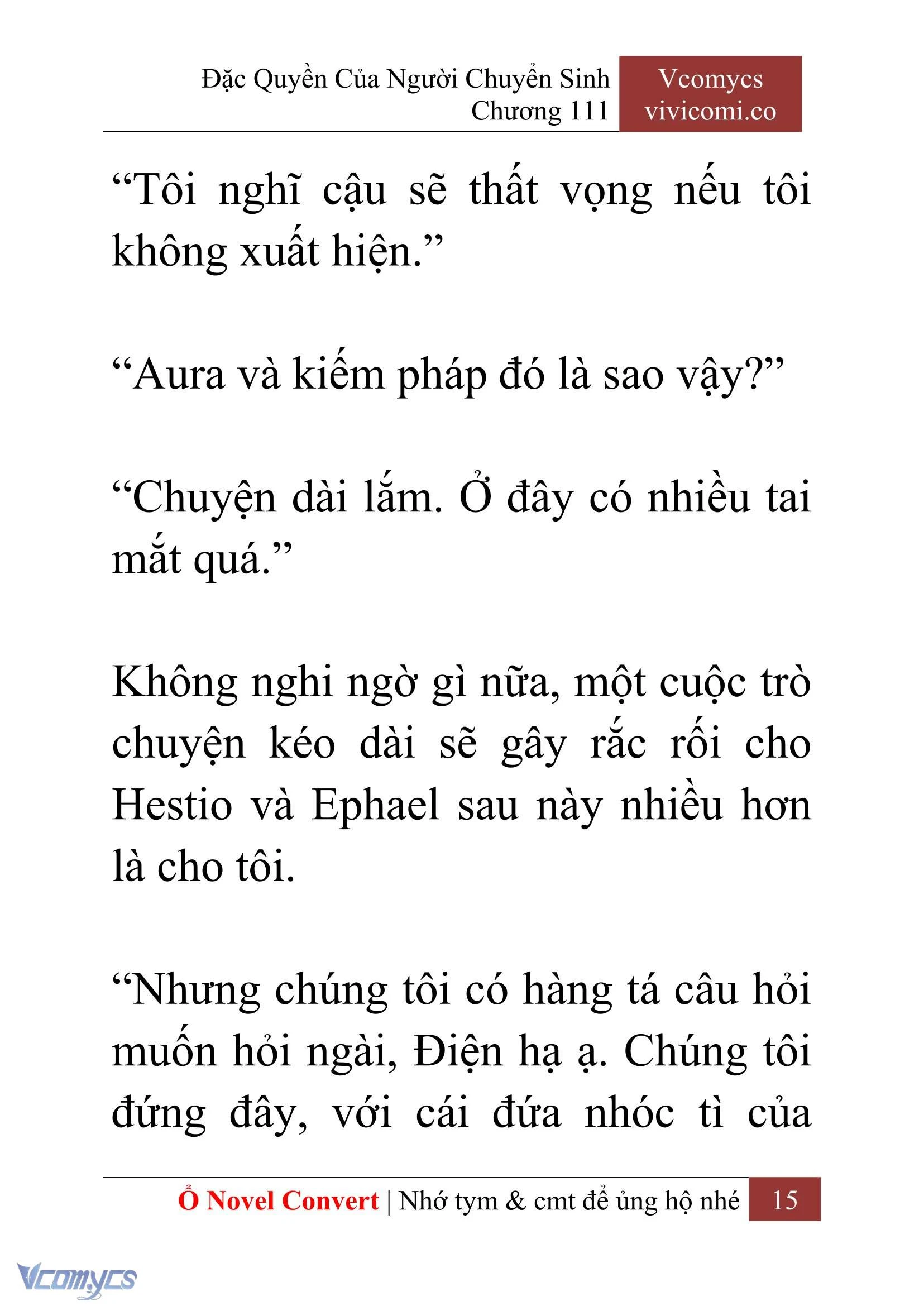 [Novel] Đặc Quyền Của Người Chuyển Sinh Chapter  111 - 17